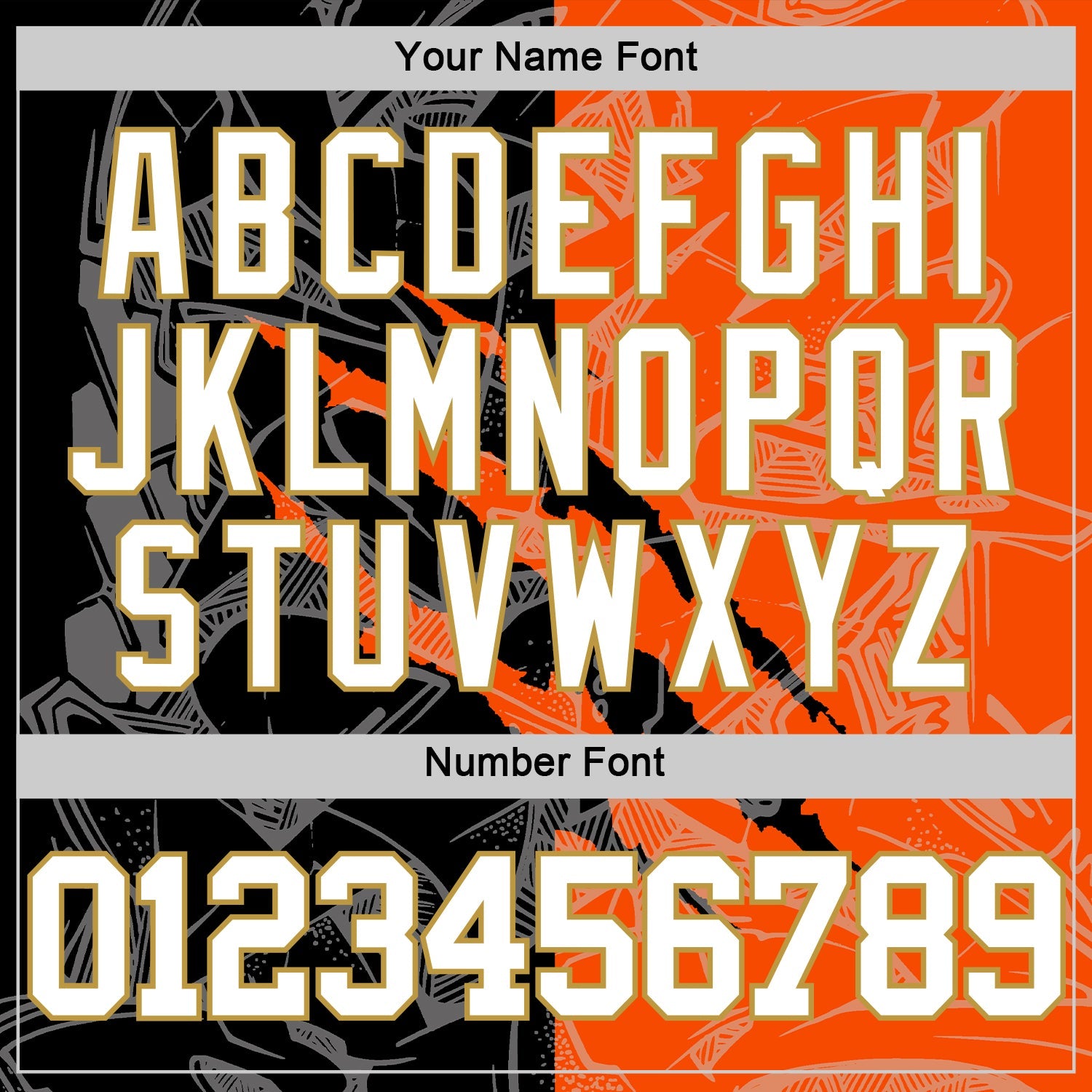 Custom Graffiti Pattern White Black Orange-Old Gold Scratch Round Neck Sublimation Basketball Set Jersey view 5