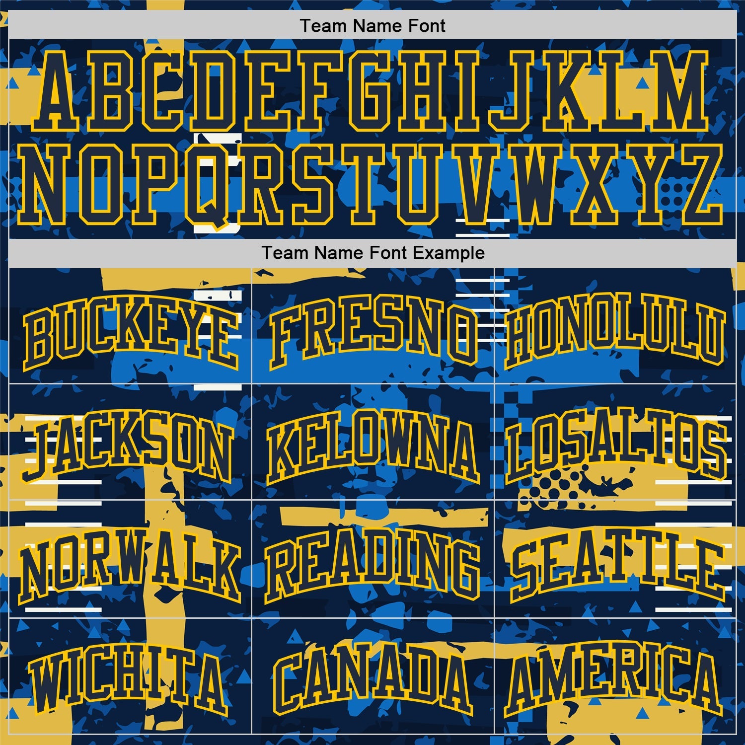 Custom Navy Yellow Abstract Shape Fragment Art Round Neck Sublimation Basketball Set Jersey view 4