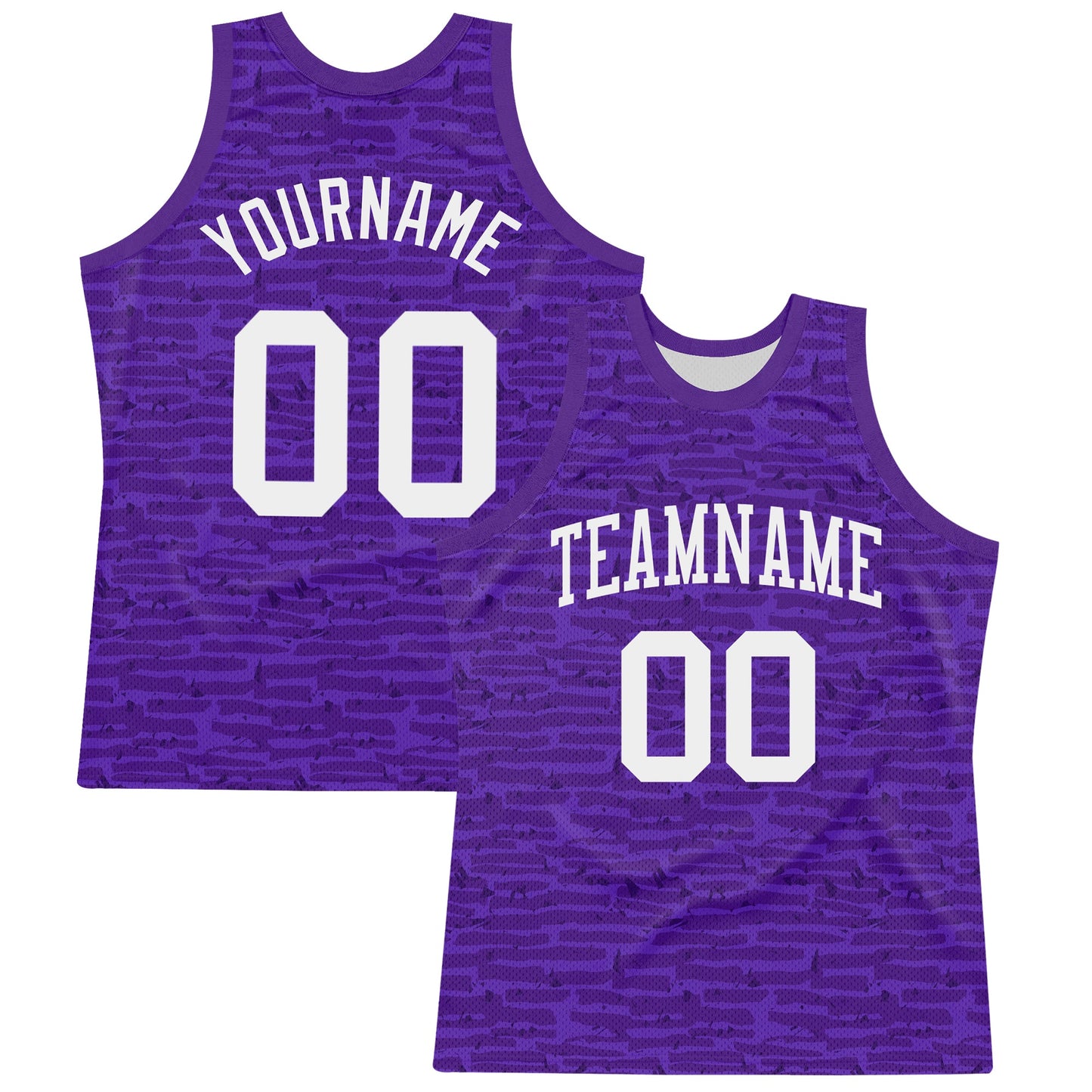 Custom Purple White Fragment Art Round Neck Sublimation Basketball Set Jersey - Main View