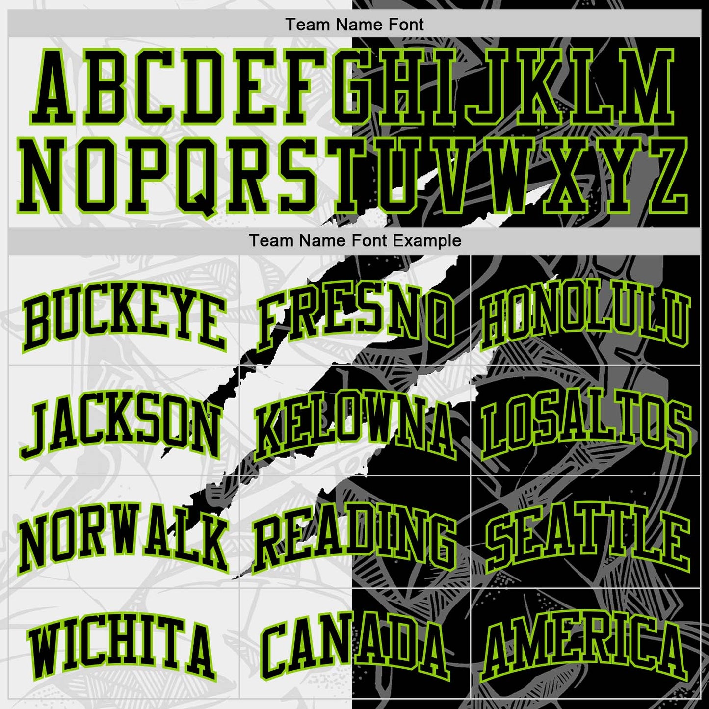 Custom Graffiti Pattern Black White-Neon Green Scratch Round Neck Sublimation Basketball Set Jersey view 4