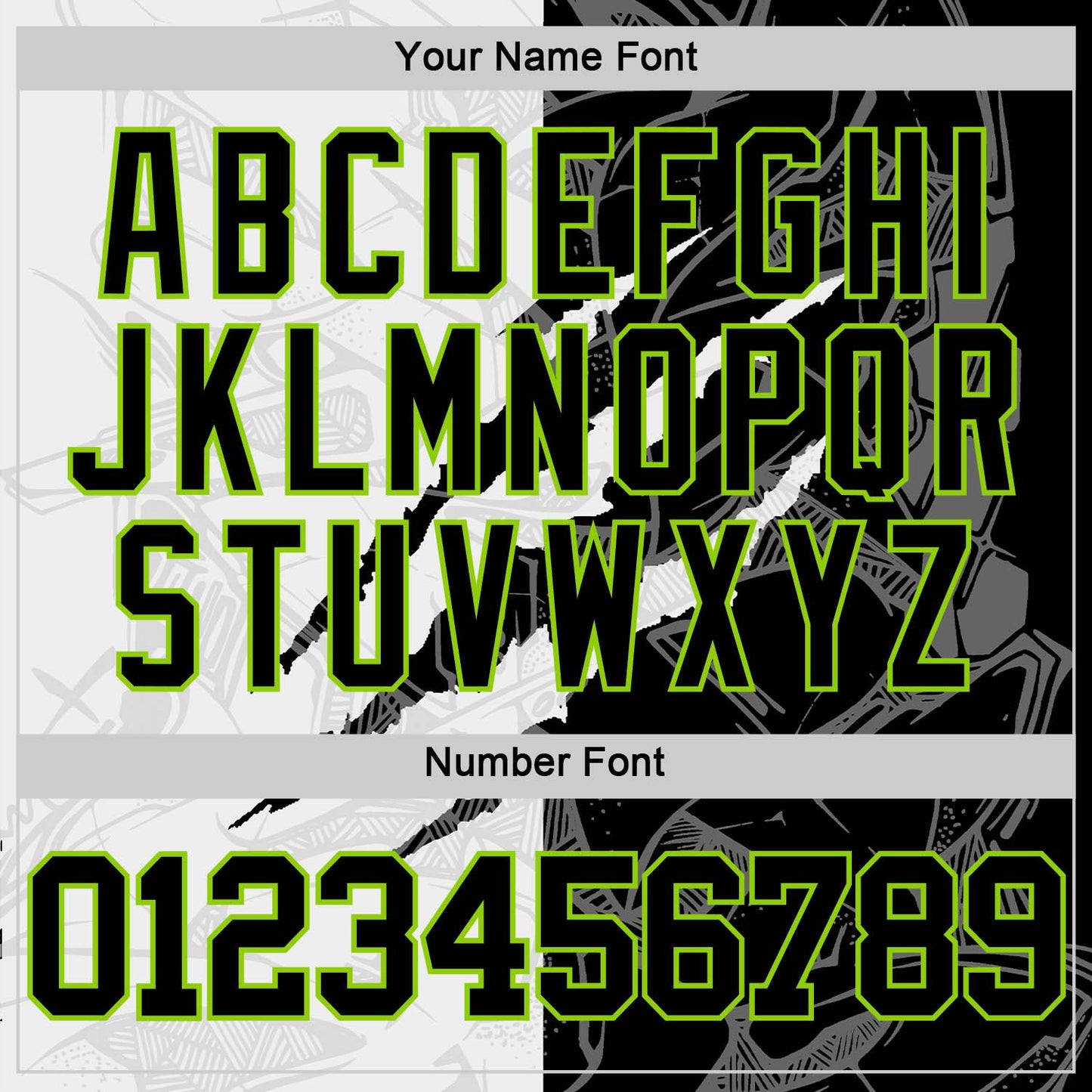 Custom Graffiti Pattern Black White-Neon Green Scratch Round Neck Sublimation Basketball Set Jersey view 5