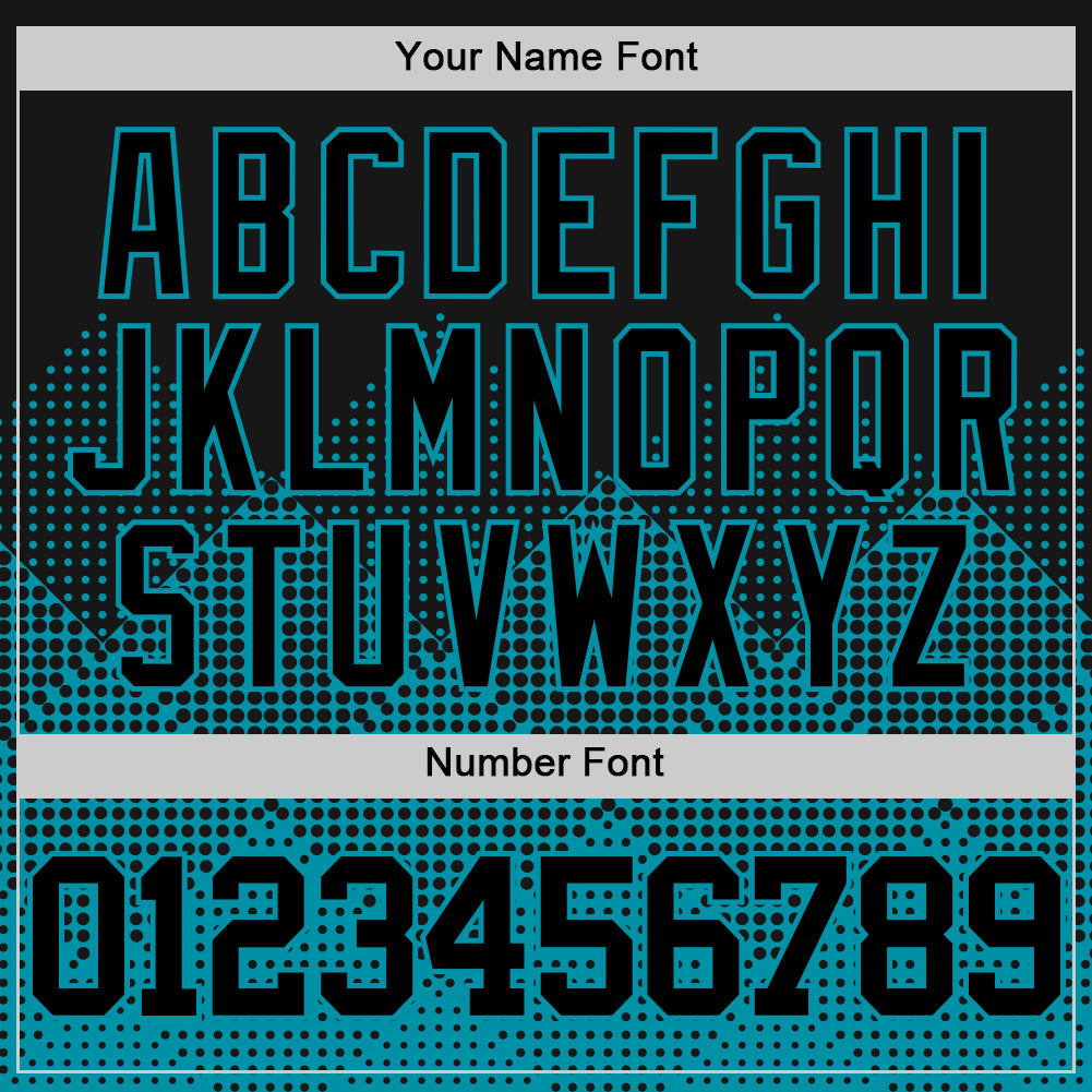 Custom Black Teal Gradient Square Shapes Round Neck Sublimation Basketball Set Jersey view 5