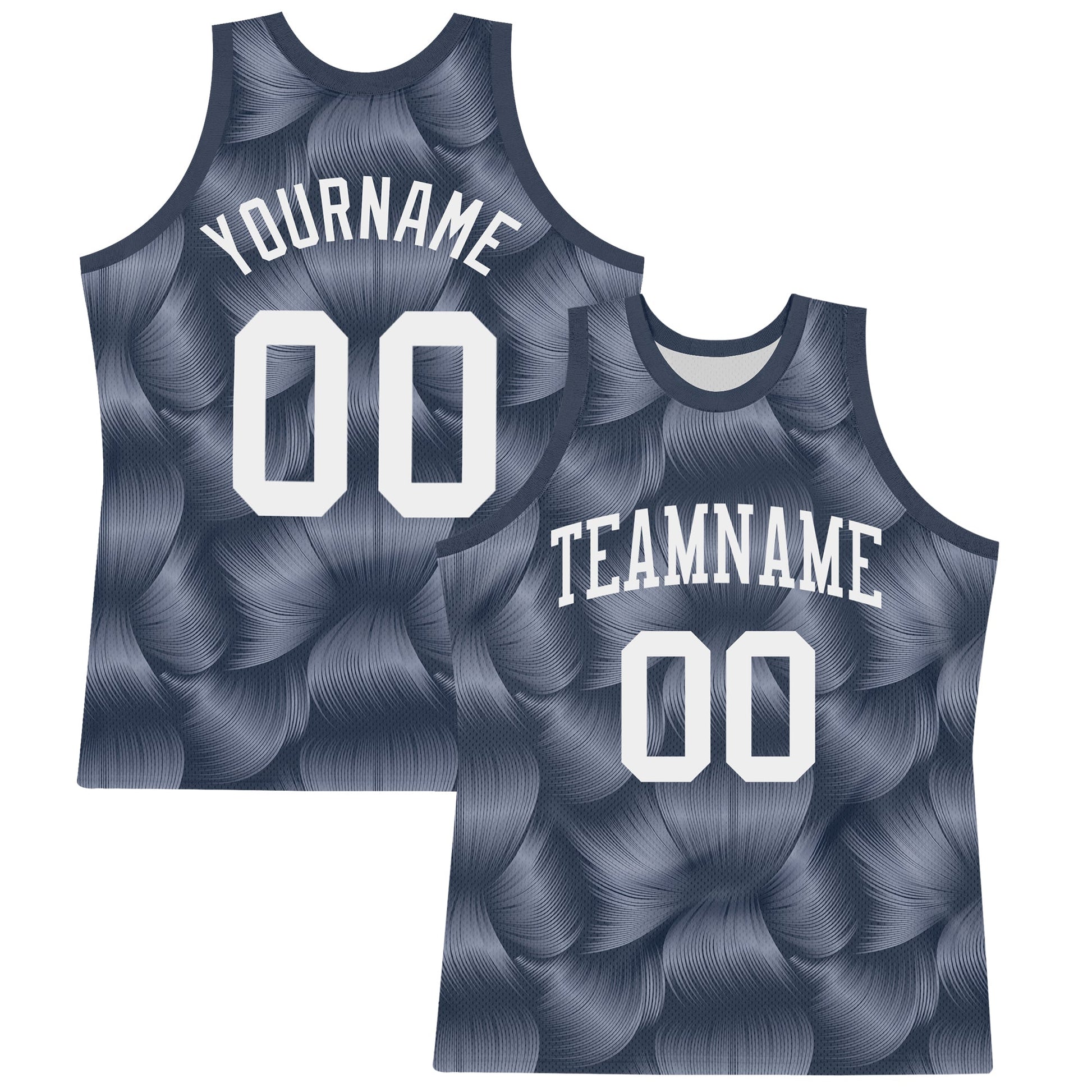 Custom Steel Gray White Line Round Neck Sublimation Basketball Set Jersey - Main View