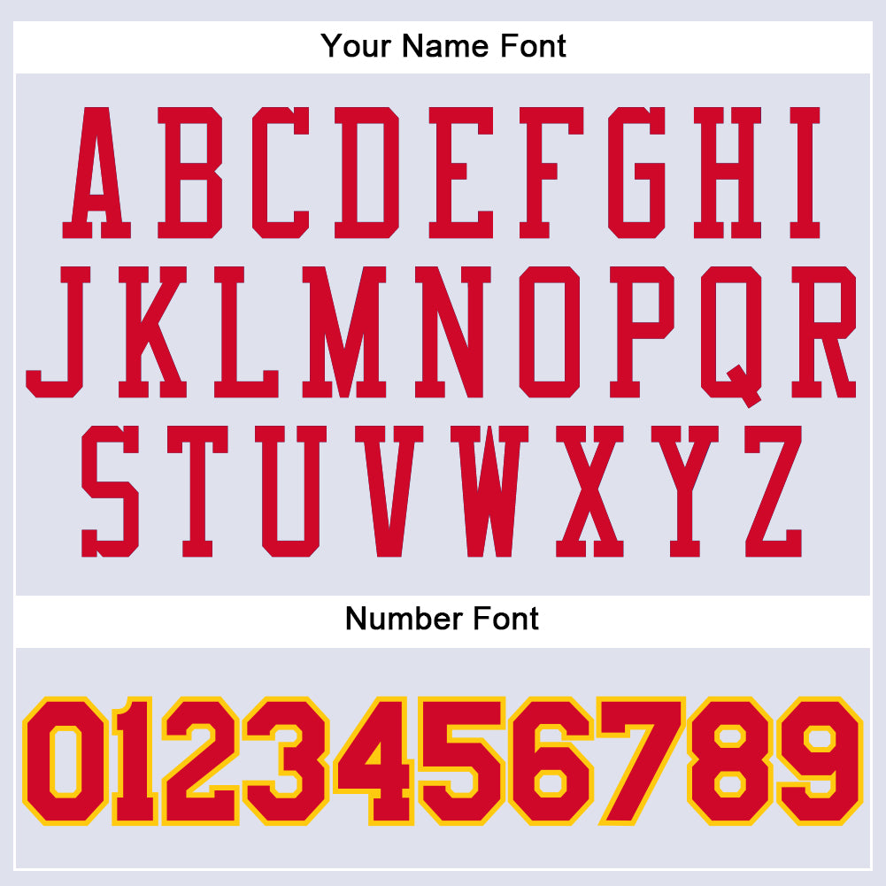 Custom White Red-Gold Round Neck Basketball Uniform Jersey view 6