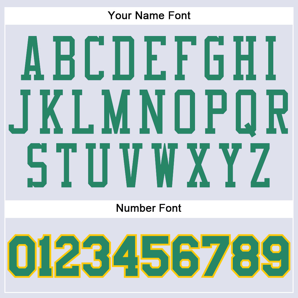 Custom White Kelly Green-Gold Round Neck Basketball Uniform Jersey view 6