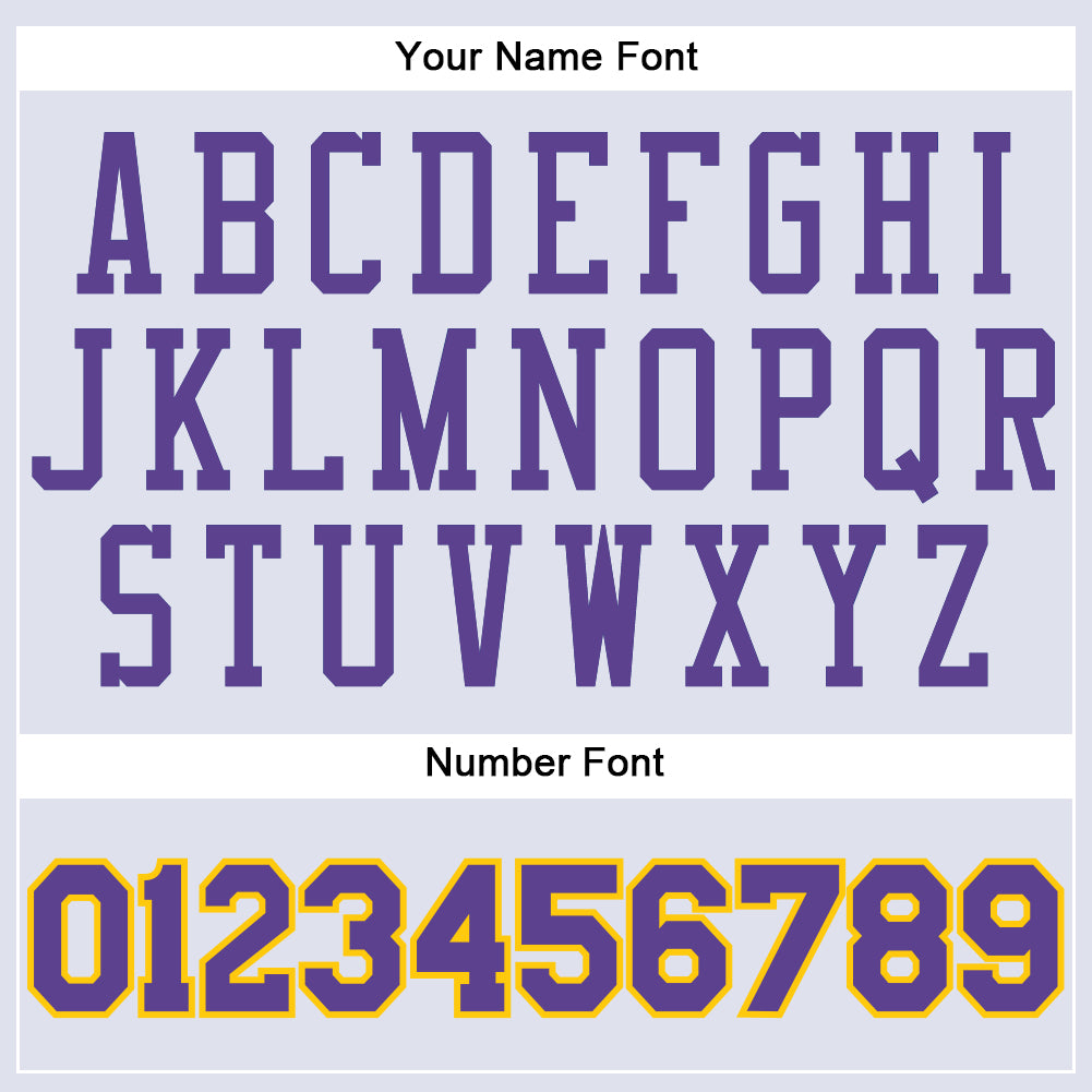 Custom White Purple-Gold Round Neck Basketball Uniform Jersey view 6