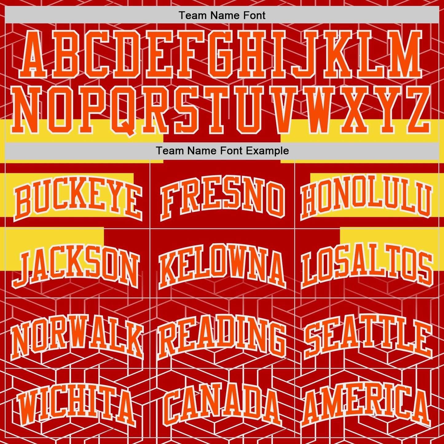 Custom Red Orange Yellow-White Geometric Maze Stripe Round Neck Sublimation Basketball Uniform Jersey view 3