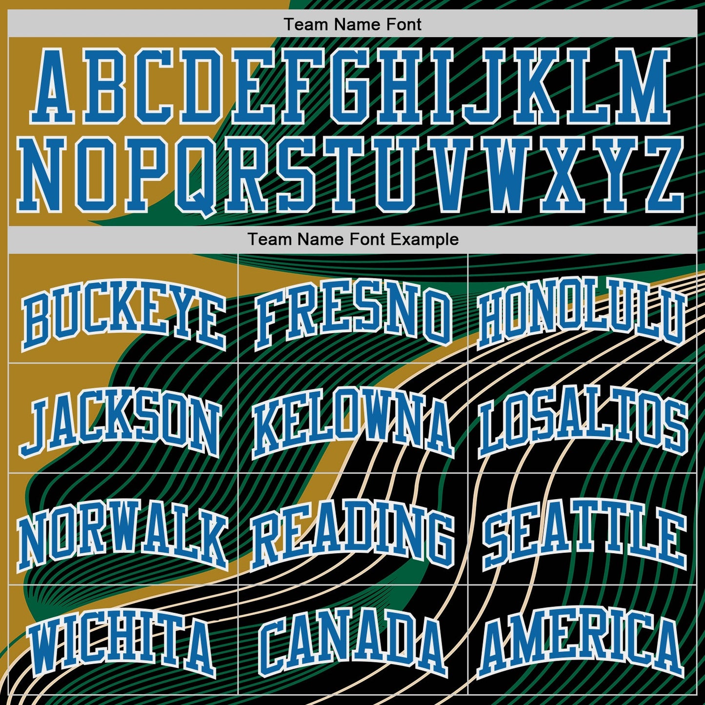 Custom Black Blue Green Old Gold White-Red Wave Stripe Round Neck Sublimation Basketball Uniform Jersey view 3