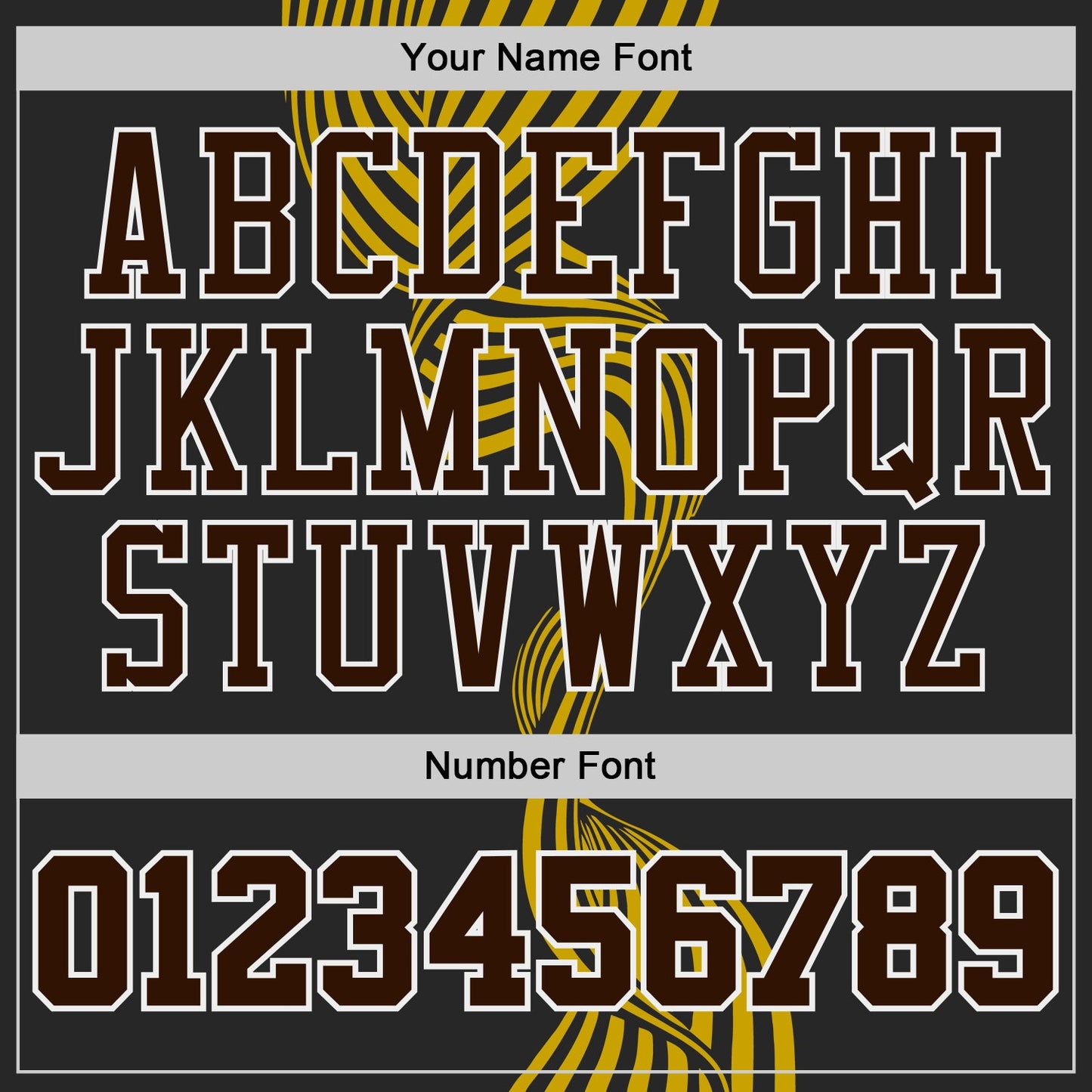 Custom Black Brown White-Yellow Stream Wave Stripe Round Neck Sublimation Basketball Uniform Jersey view 4
