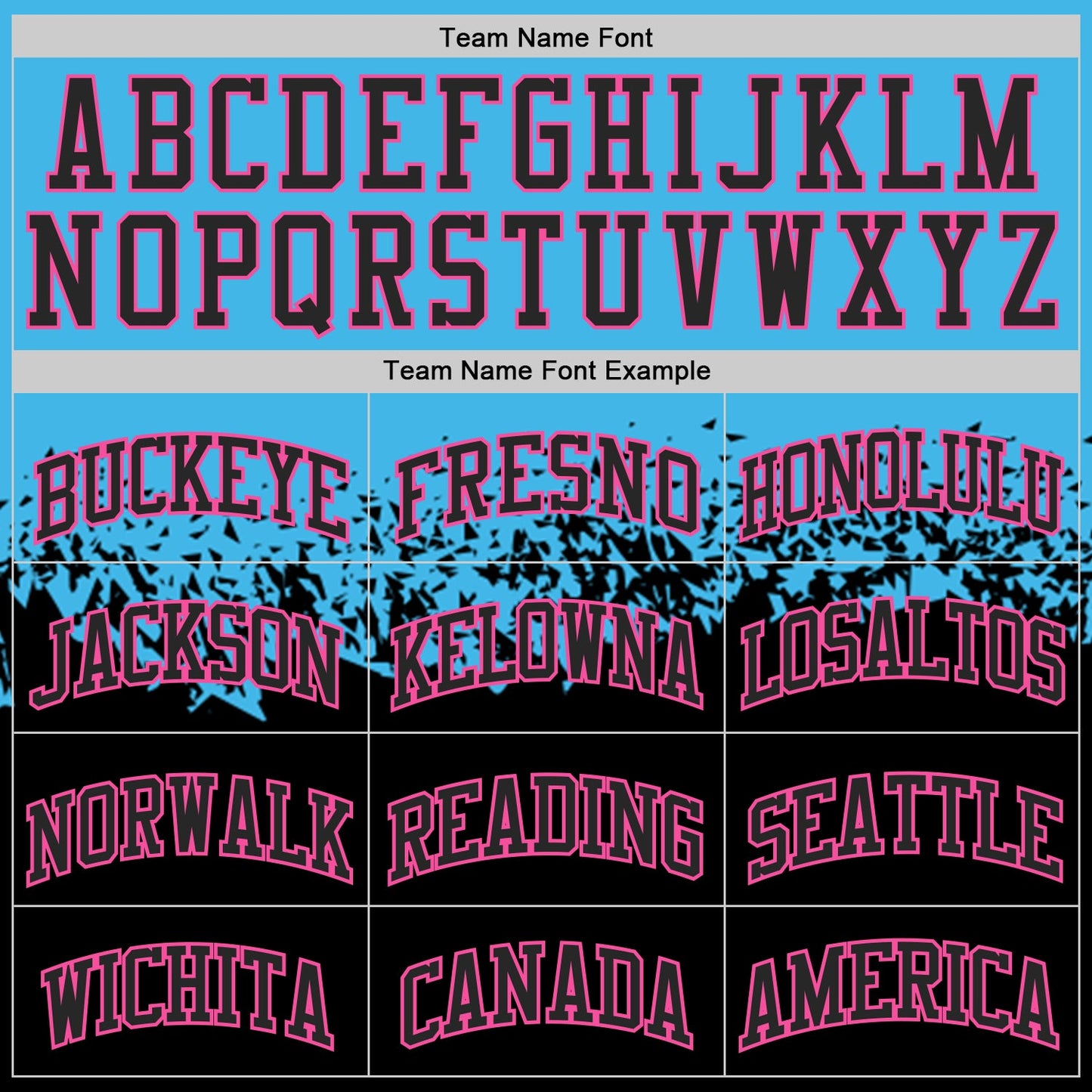 Custom Sky Blue Black-Pink Shattered Geometric Side Panel Stripe Round Neck Sublimation Basketball Set Jersey view 4