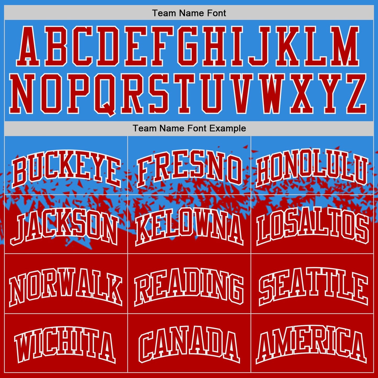 Custom Powder Blue Red-White Shattered Geometric Side Panel Stripe Round Neck Sublimation Basketball Set Jersey view 4