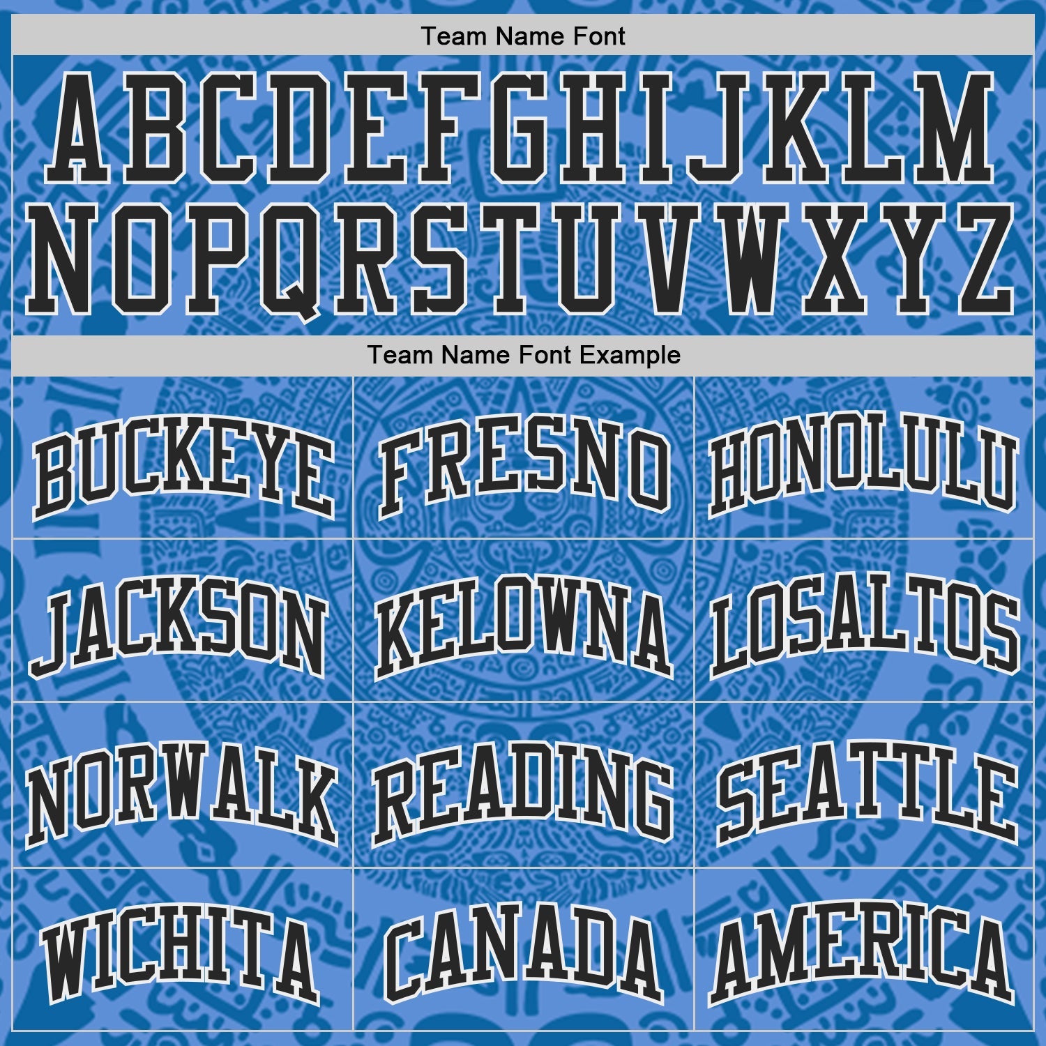 Custom Light Blue Black-White Tribal Ethnic Aztec Sun Stone Side Panel Stripe Round Neck Sublimation Basketball Set Jersey view 4