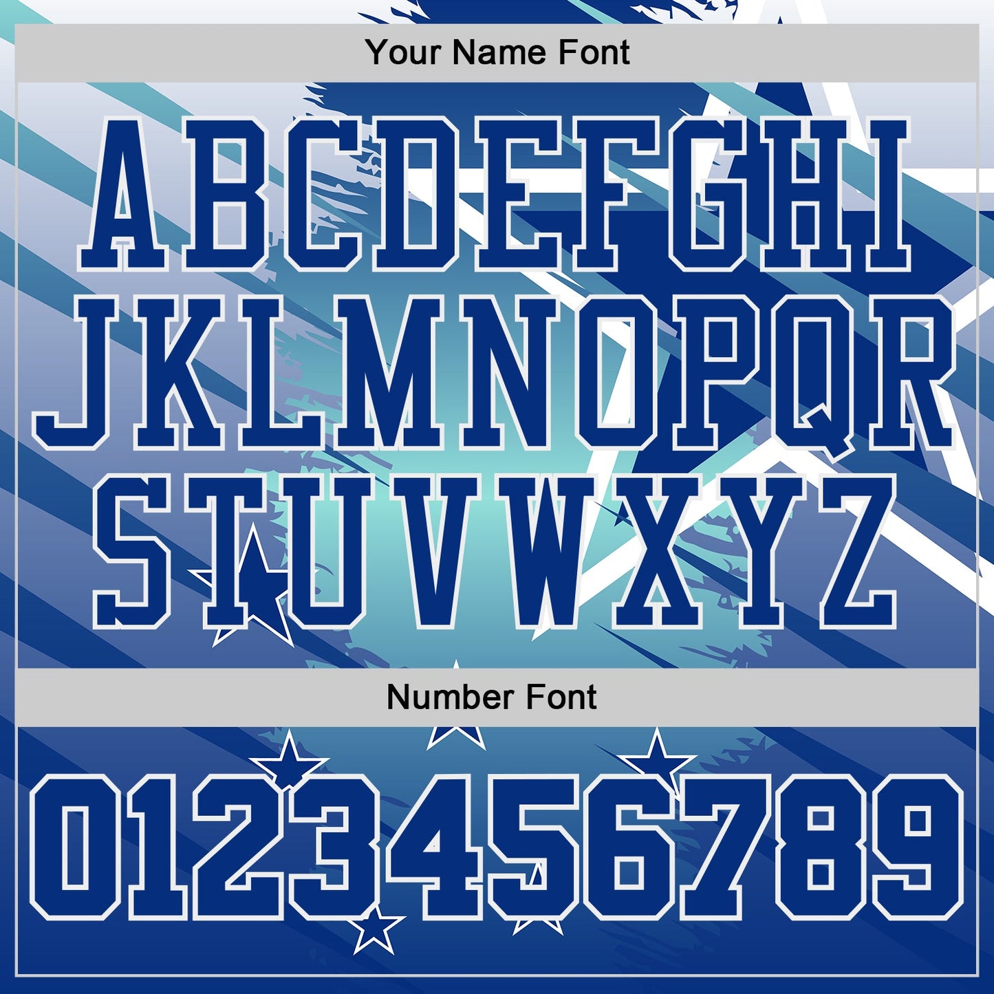 Custom Blue Royal-White Star Grunge Brush Stroke Gradient Round Neck Sublimation Basketball Uniform Jersey view 4