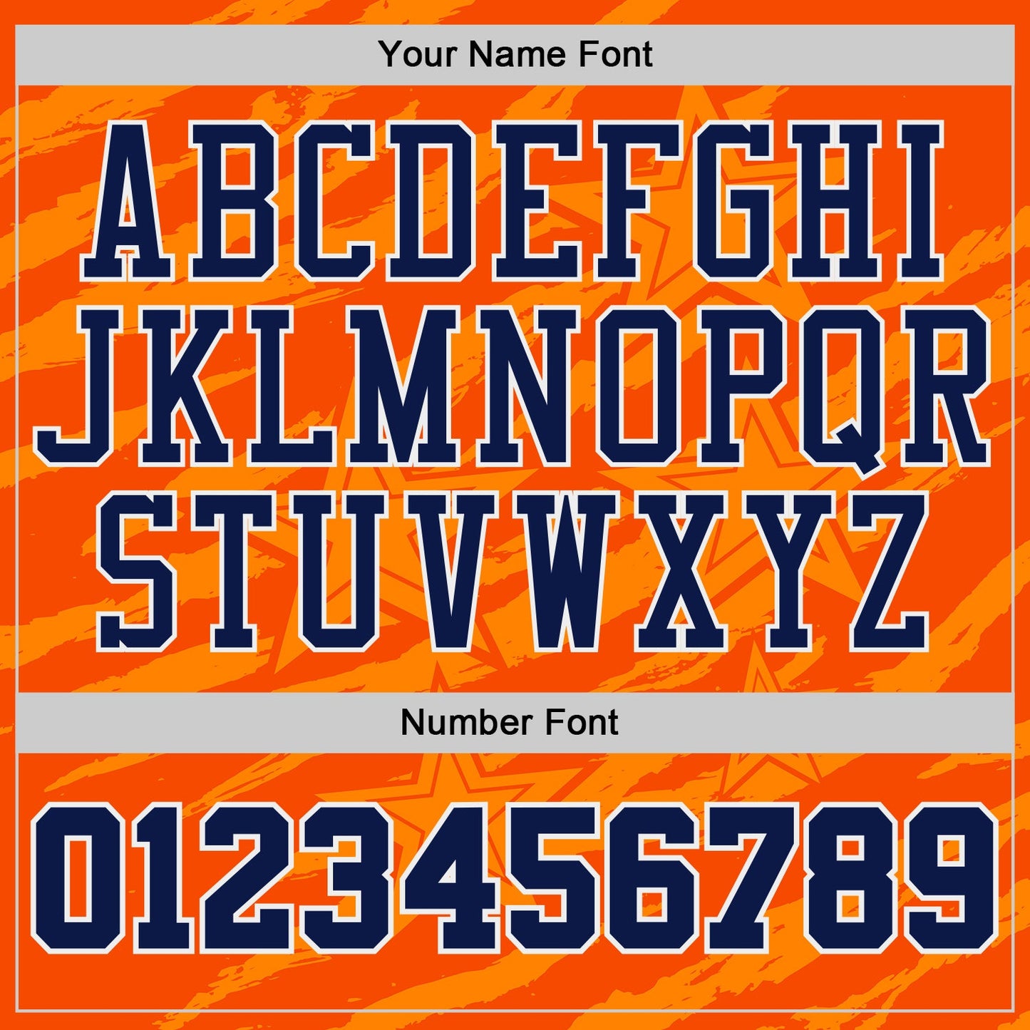 Custom Orange Navy-White Stripe Star Brush Stroke Round Neck Sublimation Basketball Uniform Jersey view 4