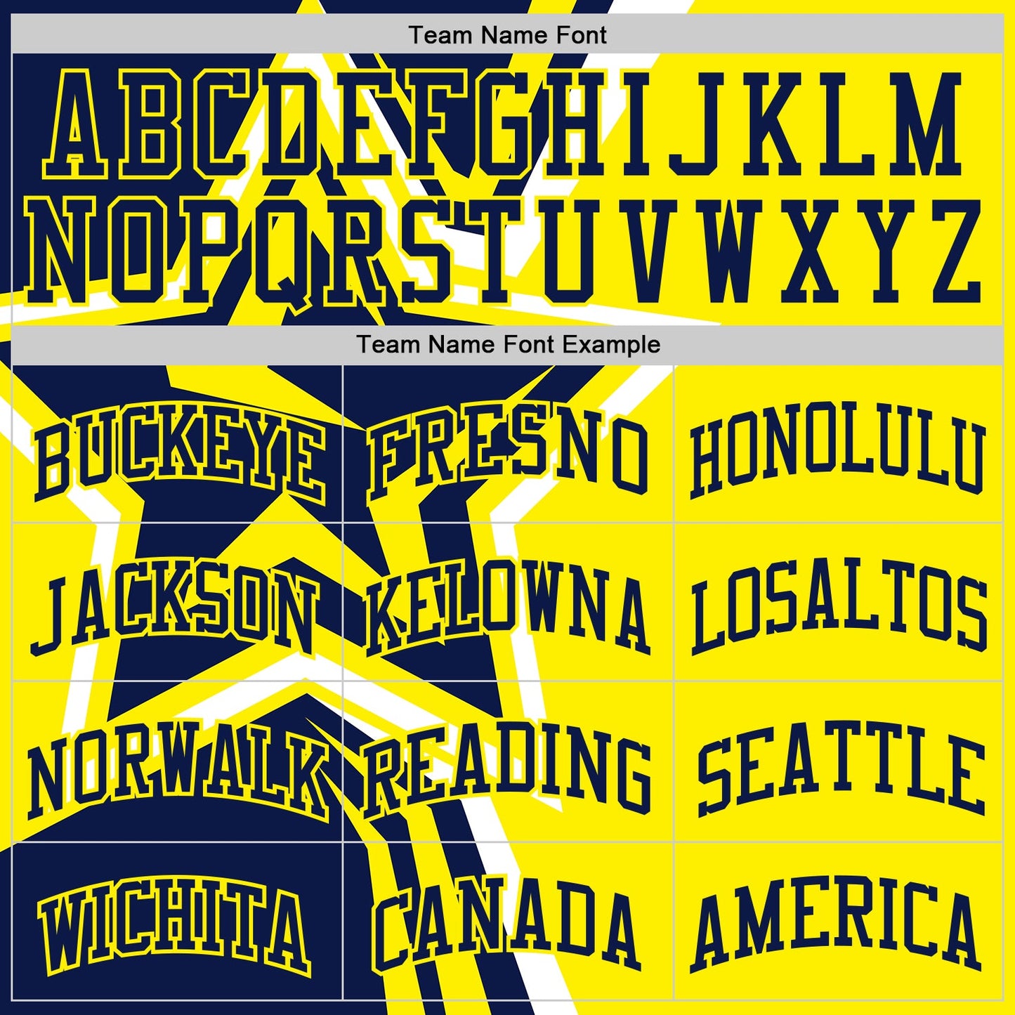 Custom Navy-Light Yellow Geometric Stripe Star Color Block Round Neck Sublimation Basketball Uniform Jersey view 3