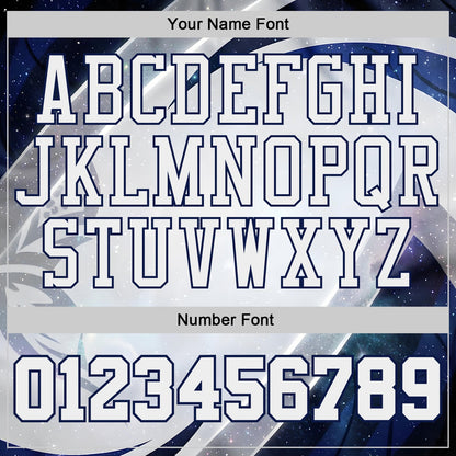 Custom White Gray-Navy Nebula Starry Galaxy Space Round Neck Sublimation Basketball Uniform Jersey view 4