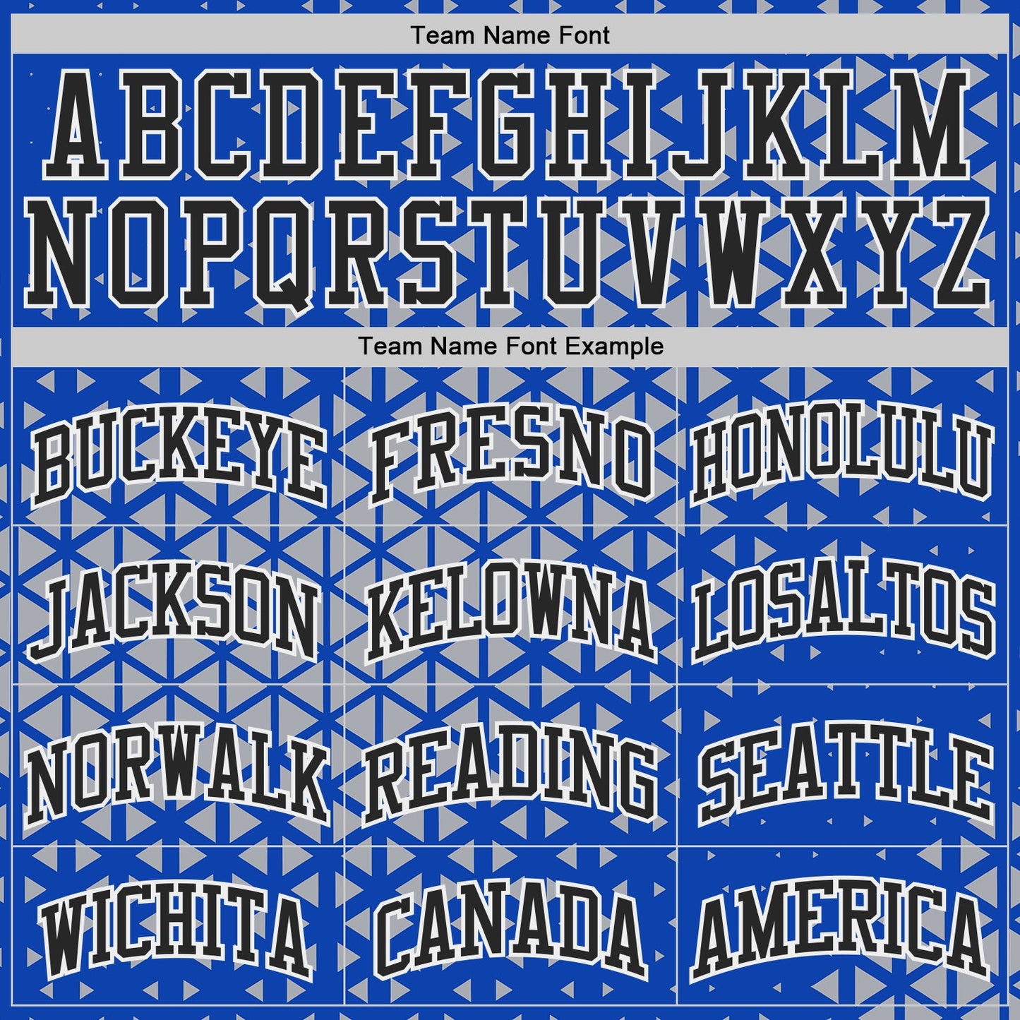 Custom Thunder Blue Black-White Geometric Triangle Grid Round Neck Sublimation Basketball Uniform Jersey view 3