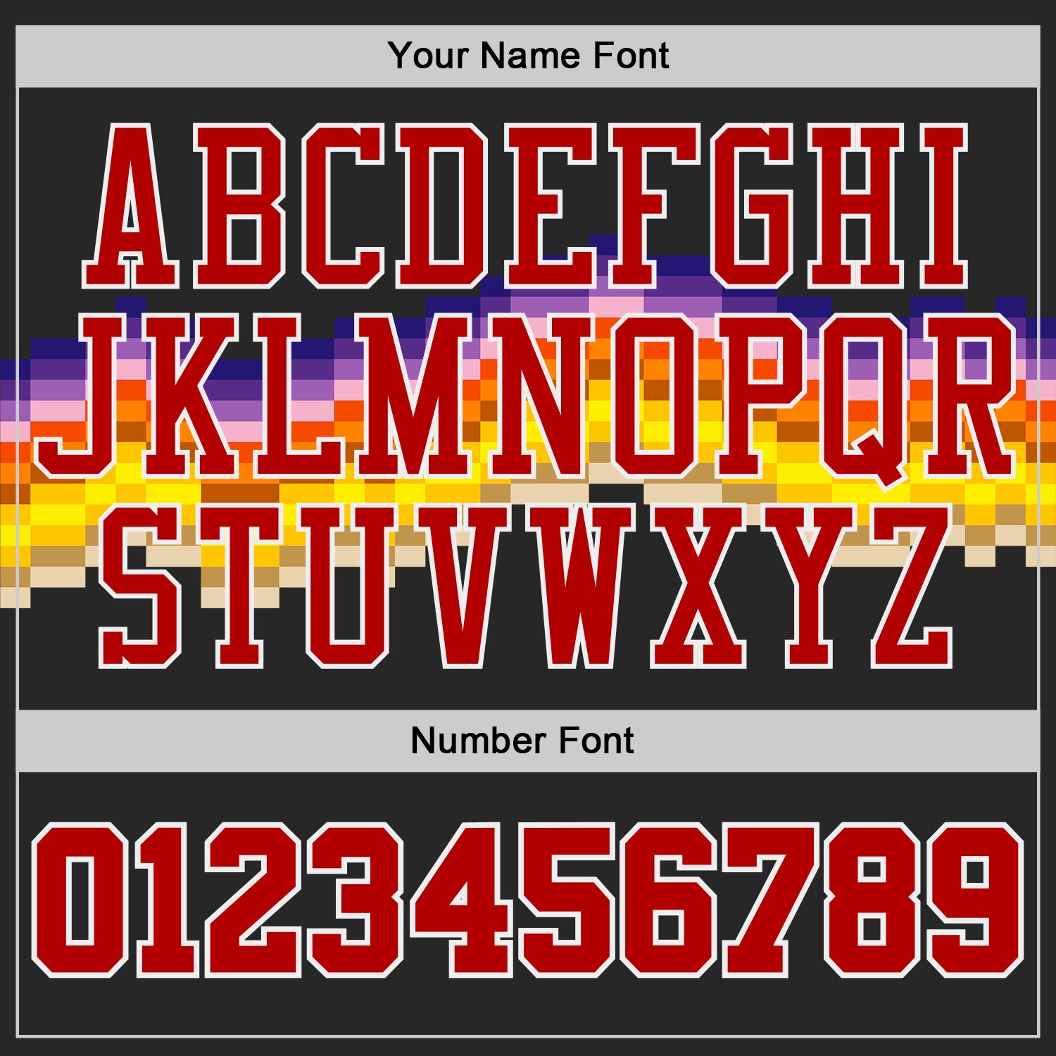 Custom Black Red Yellow Purple-White Sunset Pixel Gradient Round Neck Sublimation Basketball Uniform Jersey view 4