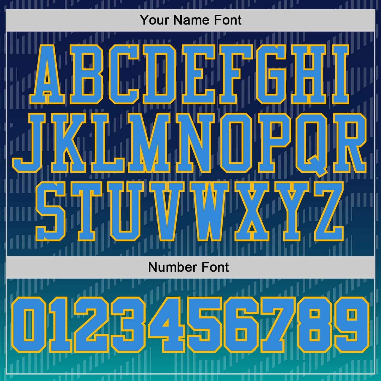 Custom Navy Powder Blue Aqua-Gold Stripe Gradient Round Neck Sublimation Basketball Uniform Jersey view 4