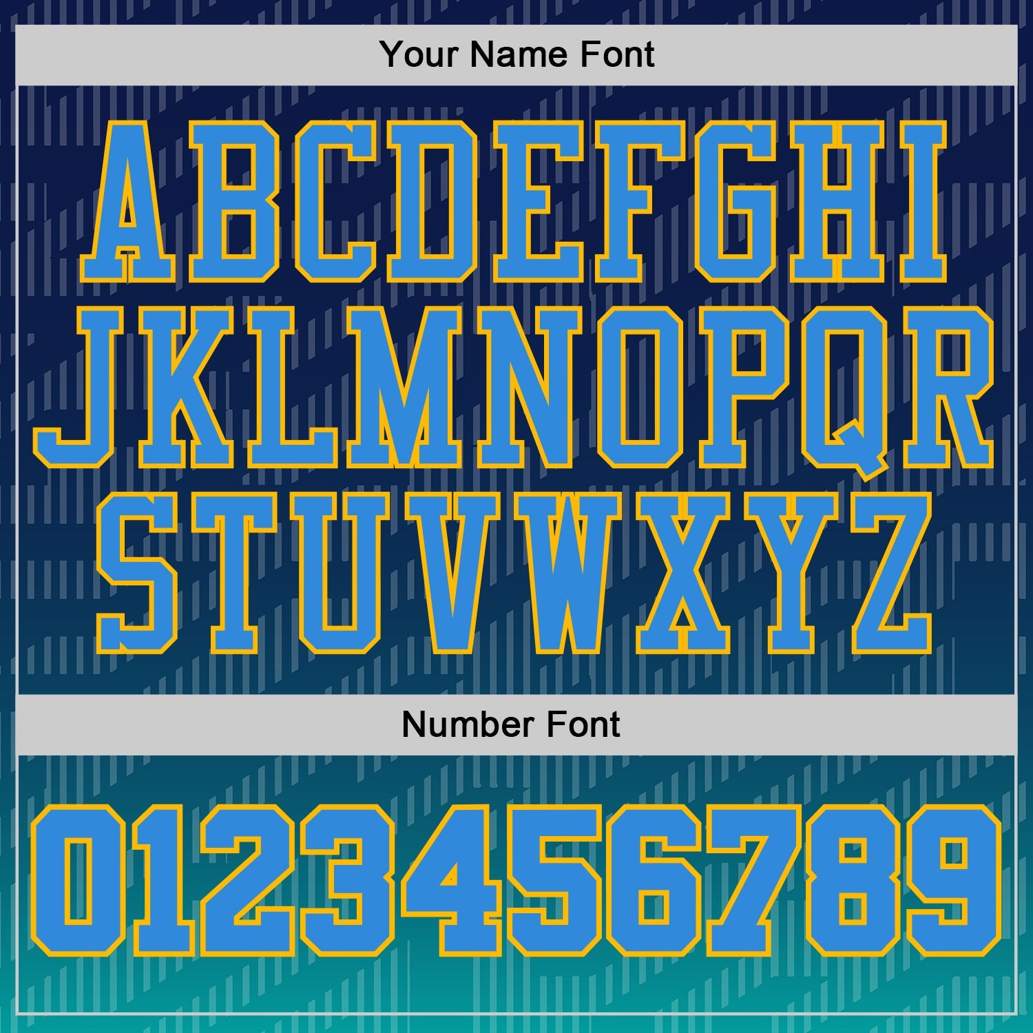 Custom Navy Powder Blue Aqua-Gold Stripe Gradient Round Neck Sublimation Basketball Uniform Jersey view 4