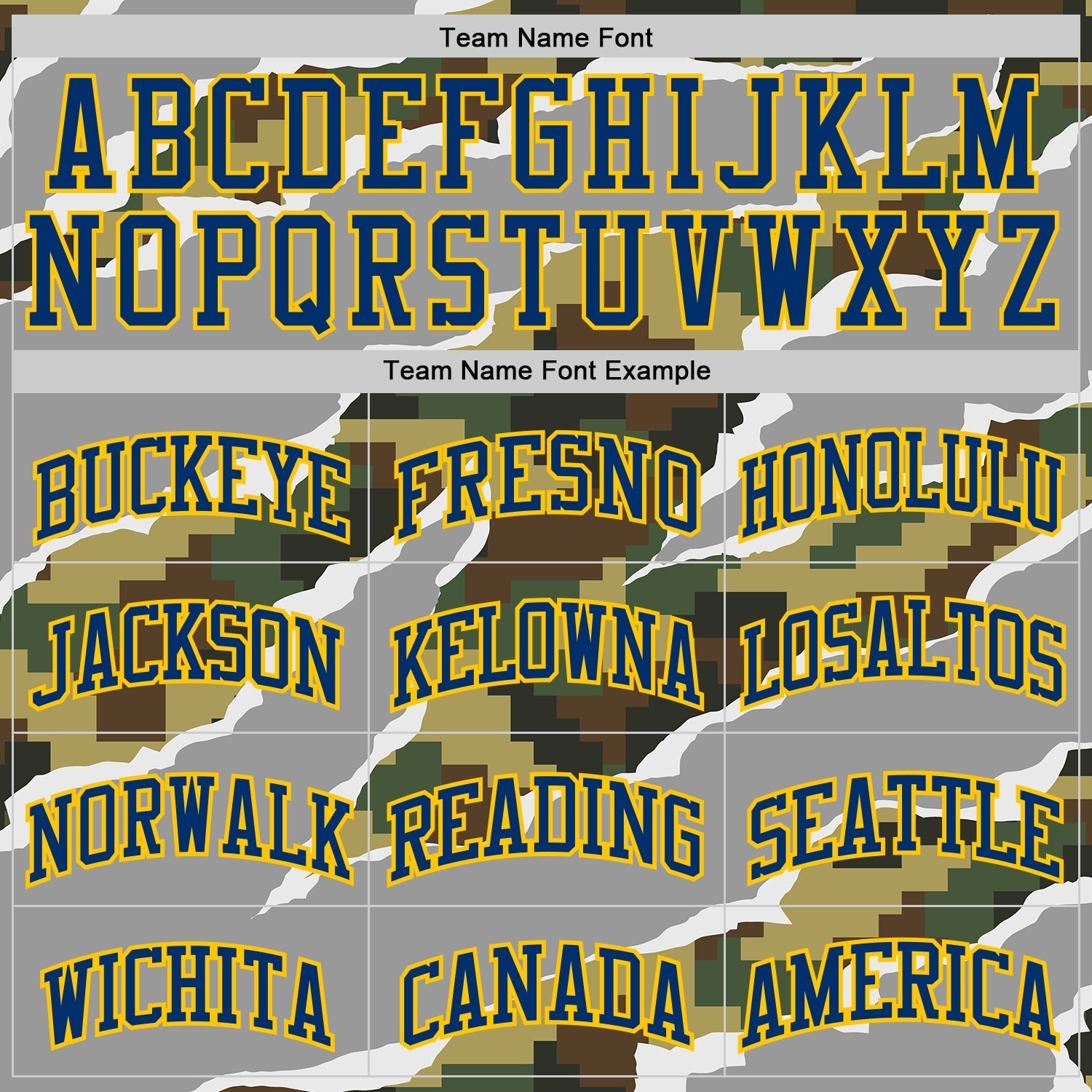 Custom Camo US Navy Blue-Yellow Digital Camouflage Torn Paper Style Round Neck Sublimation Salute To Service Basketball Uniform Jersey view 3
