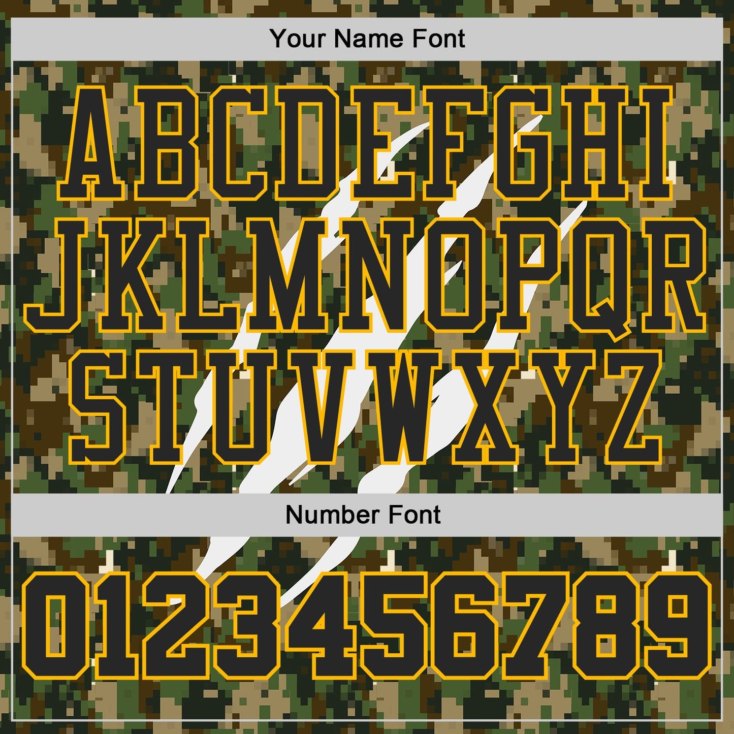 Custom Camo Black-Gold Woodland Camouflage Claw Scratch Round Neck Sublimation Salute To Service Basketball Uniform Jersey view 4