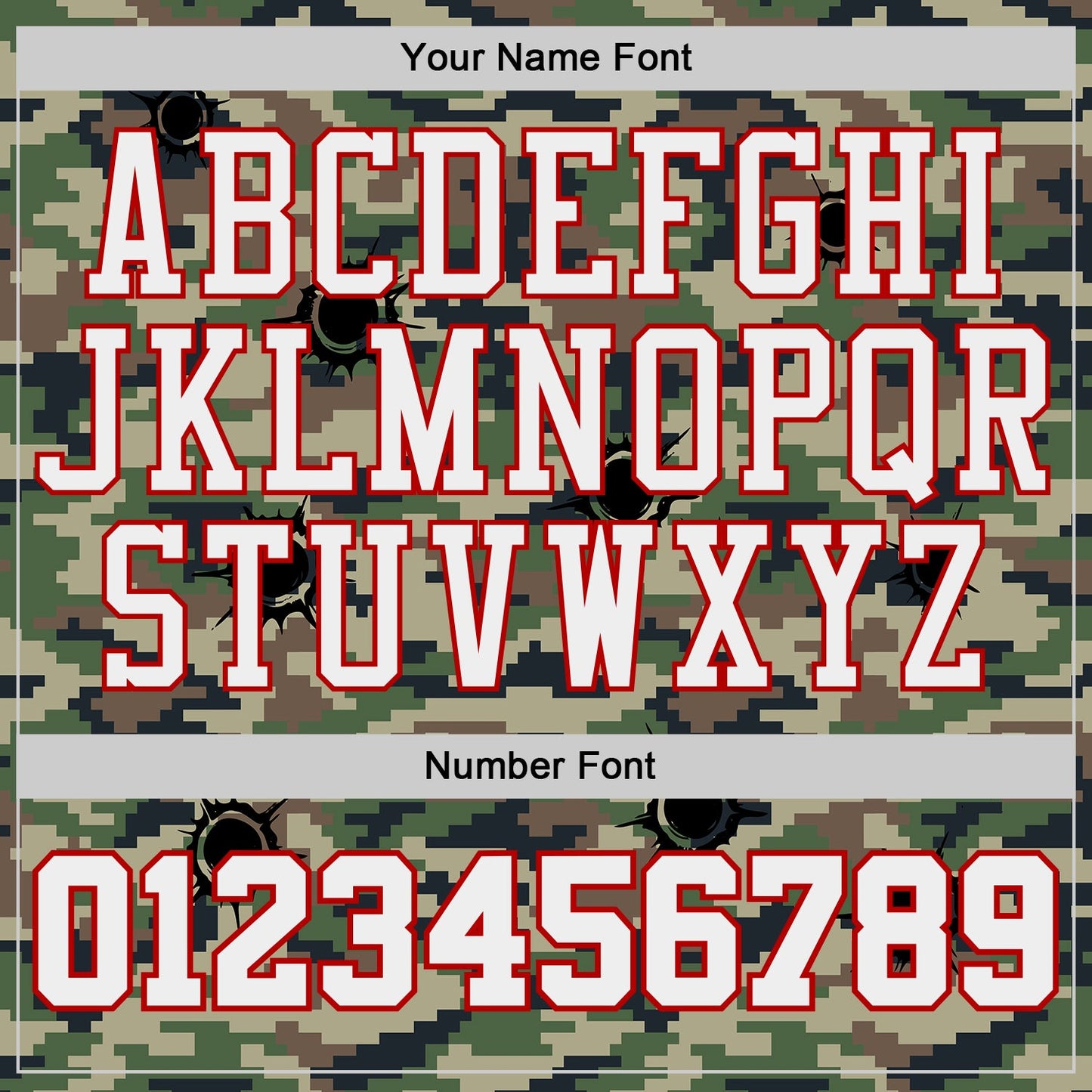 Custom Camo White-Red Woodland Camouflage Bullet Hole Round Neck Sublimation Salute To Service Basketball Uniform Jersey view 4