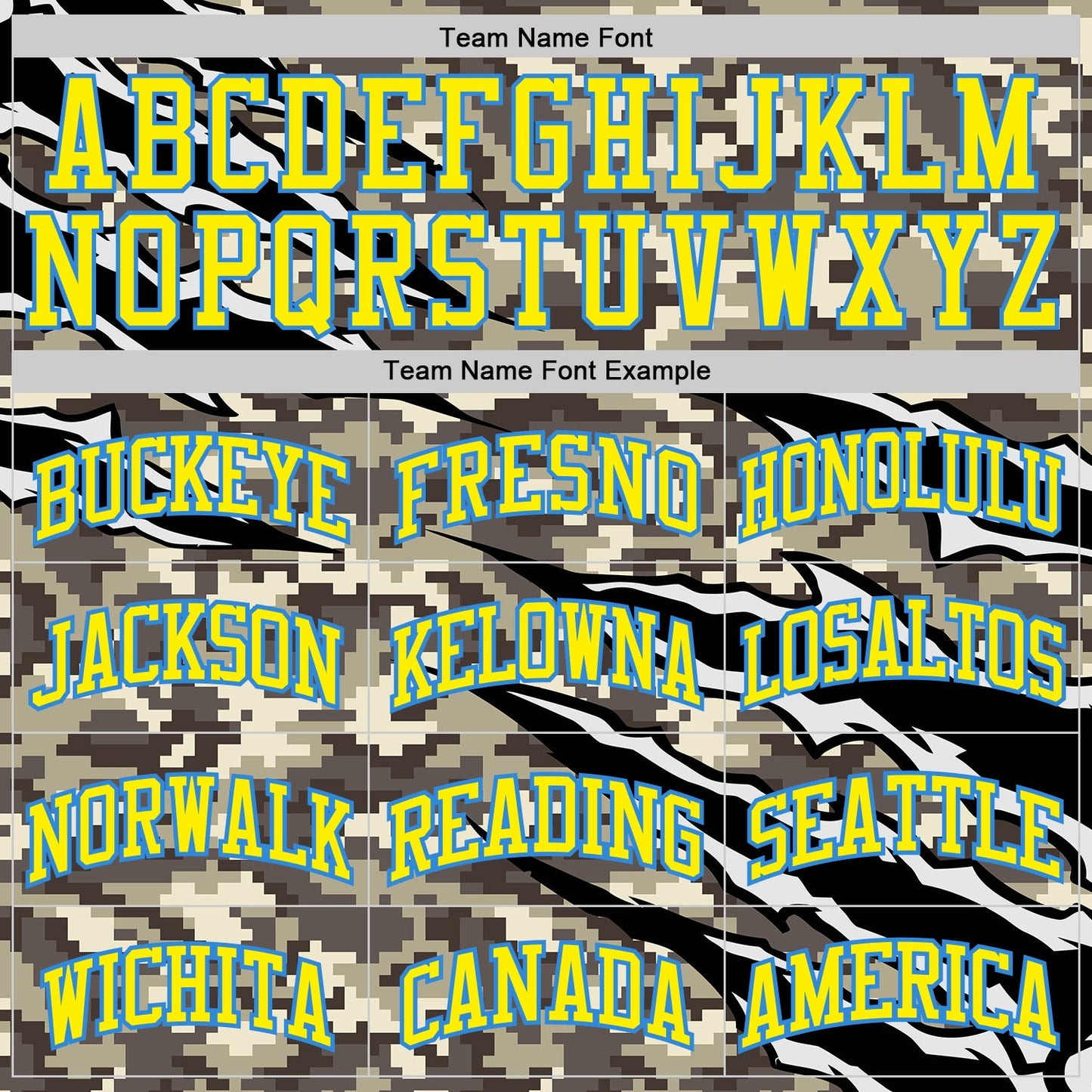 Custom Camo Light Yellow-Powder Blue Desert Camouflage Claw Round Neck Sublimation Salute To Service Basketball Uniform Jersey view 3