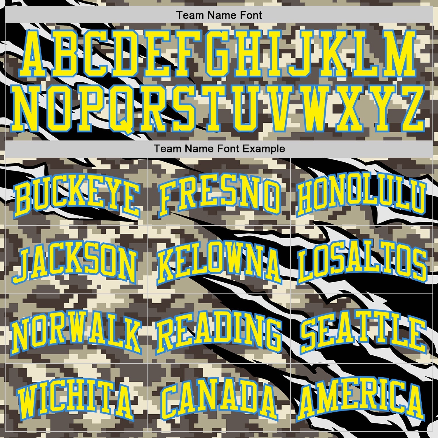 Custom Camo Light Yellow-Powder Blue Desert Camouflage Claw Round Neck Sublimation Salute To Service Basketball Uniform Jersey view 3