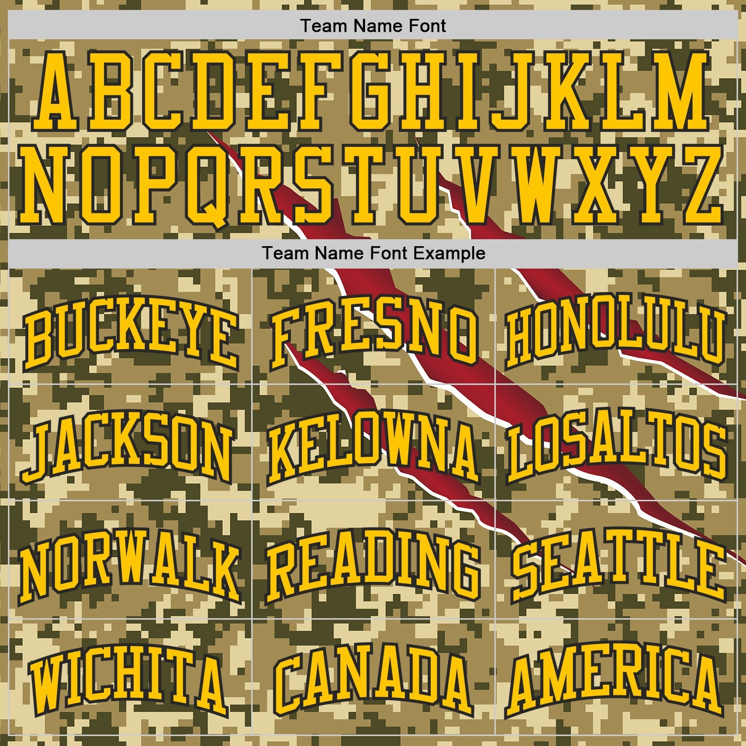 Custom Camo Yellow-Black Desert Camouflage Claw Round Neck Sublimation Salute To Service Basketball Uniform Jersey view 3
