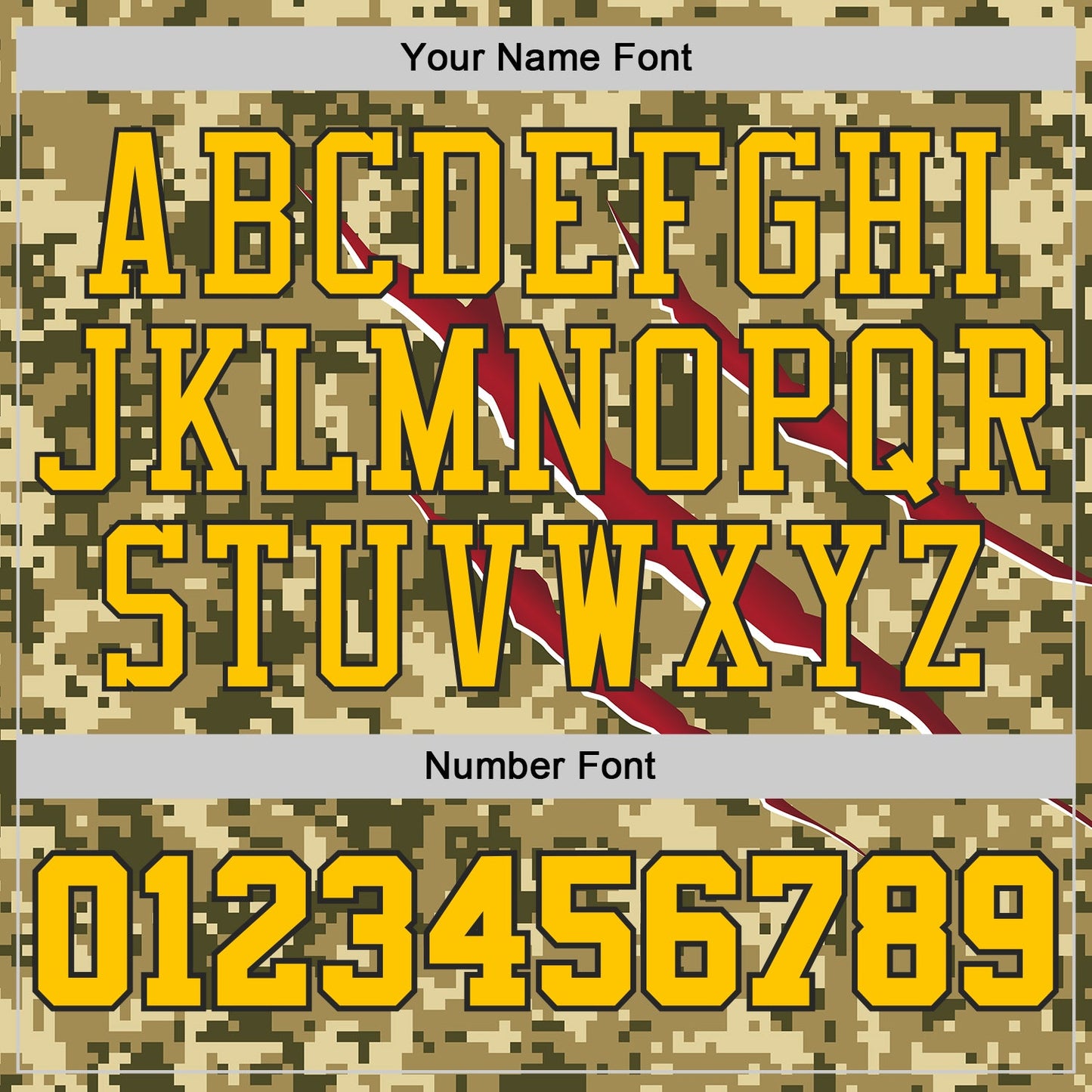 Custom Camo Yellow-Black Desert Camouflage Claw Round Neck Sublimation Salute To Service Basketball Uniform Jersey view 4