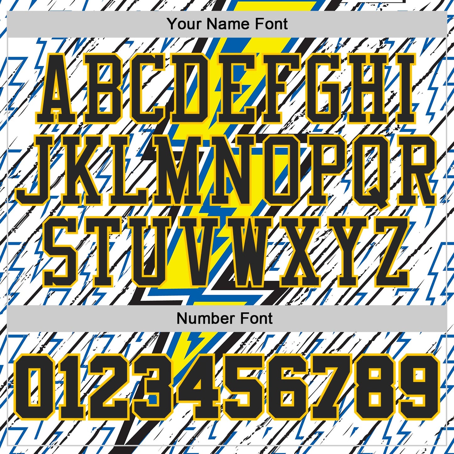 Custom White Black Blue-Yellow Geometric Lightning Round Neck Sublimation Basketball Uniform Jersey view 4
