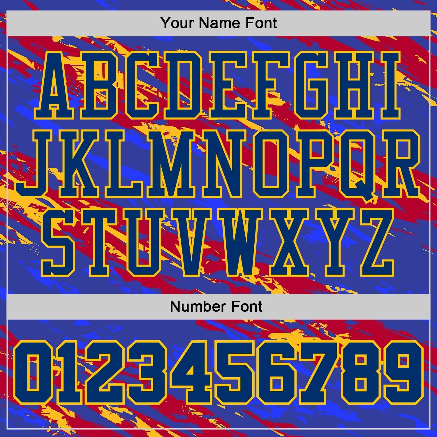 Custom US Navy Blue Red-Yellow Brush Stroke Abstract Round Neck Sublimation Basketball Uniform Jersey view 4