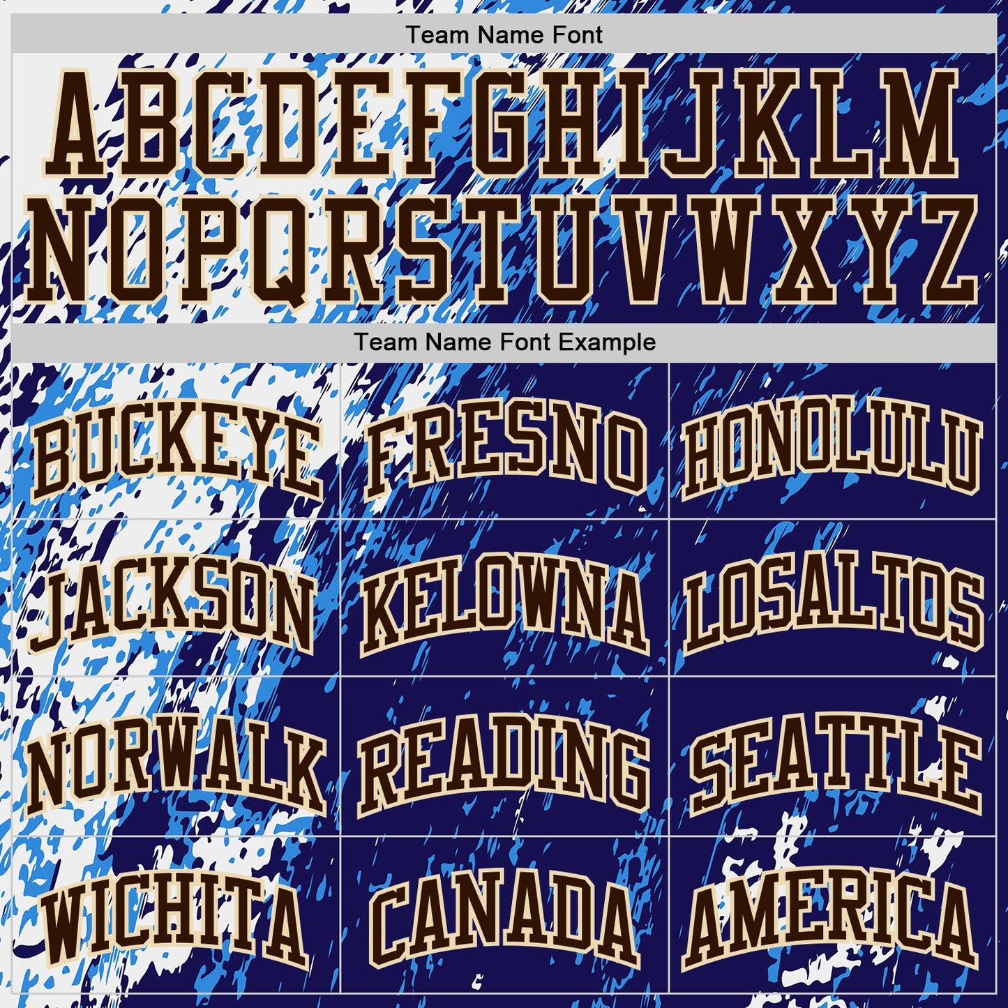 Custom Blue Brown White-Cream Brush Stroke Abstract Round Neck Sublimation Basketball Uniform Jersey view 3