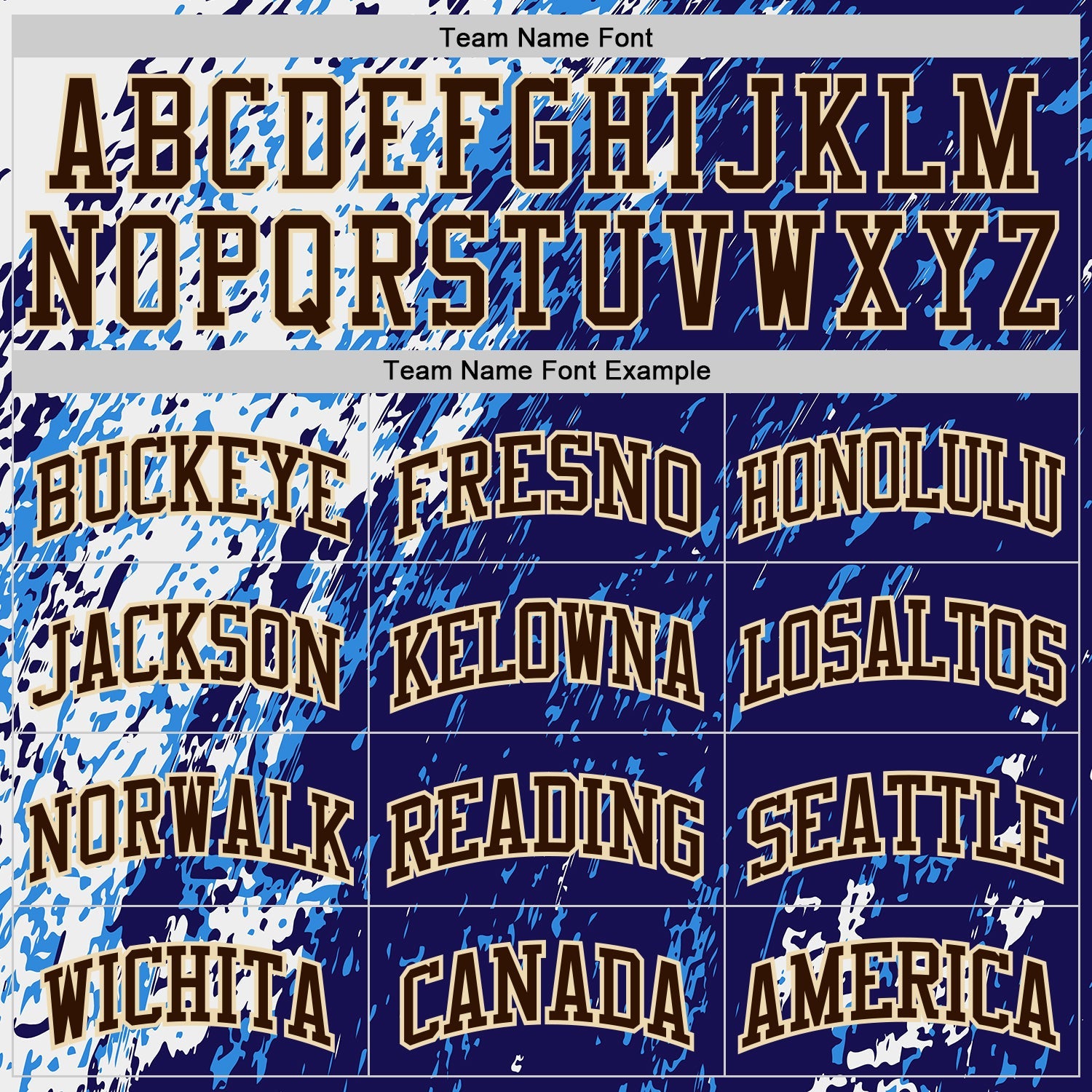 Custom Blue Brown White-Cream Brush Stroke Abstract Round Neck Sublimation Basketball Uniform Jersey view 3