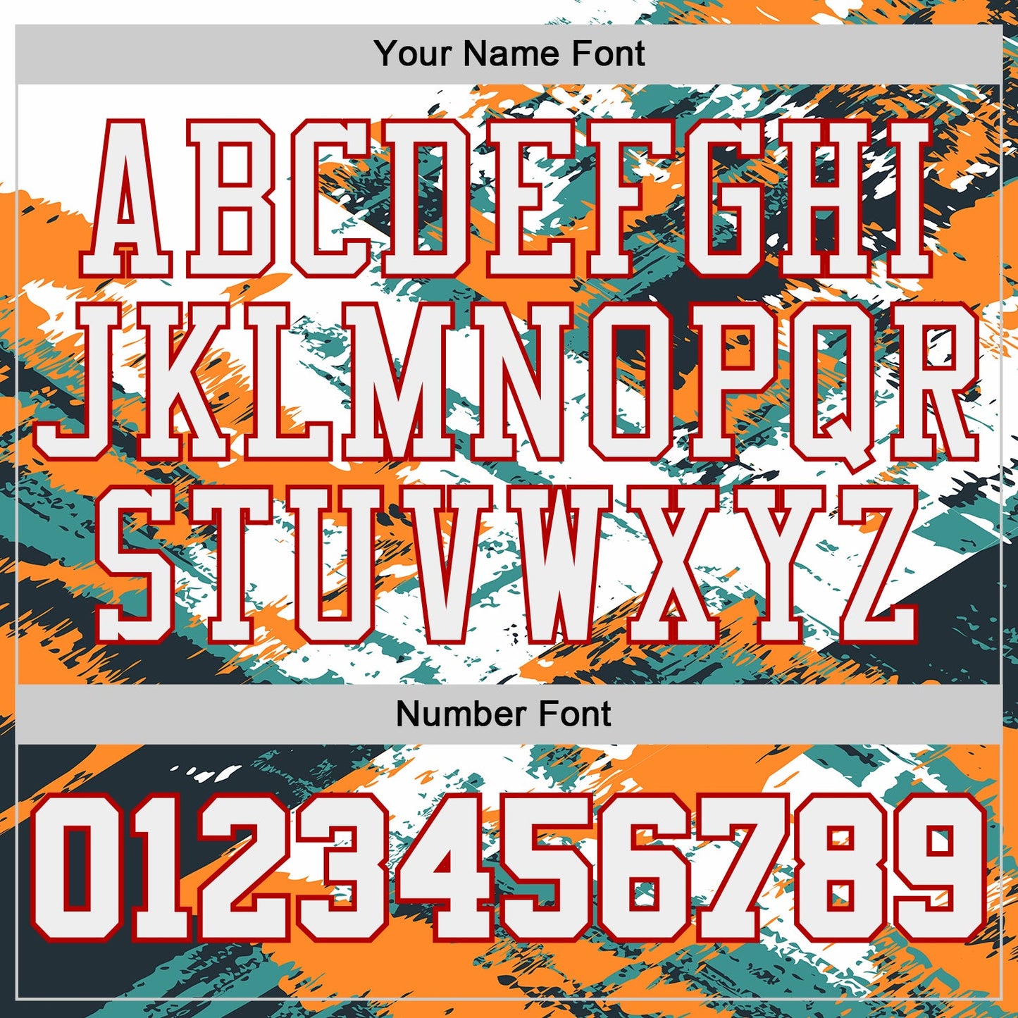 Custom White Green Orange-Red Brush Stroke Abstract Round Neck Sublimation Basketball Uniform Jersey view 4
