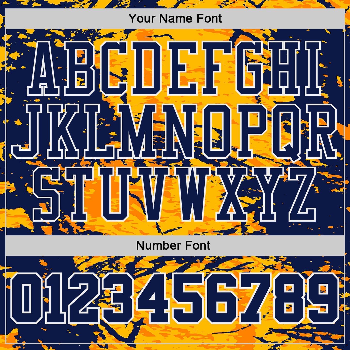 Custom Gold Navy Orange-White Paint Splatter Round Neck Sublimation Basketball Uniform Jersey view 4
