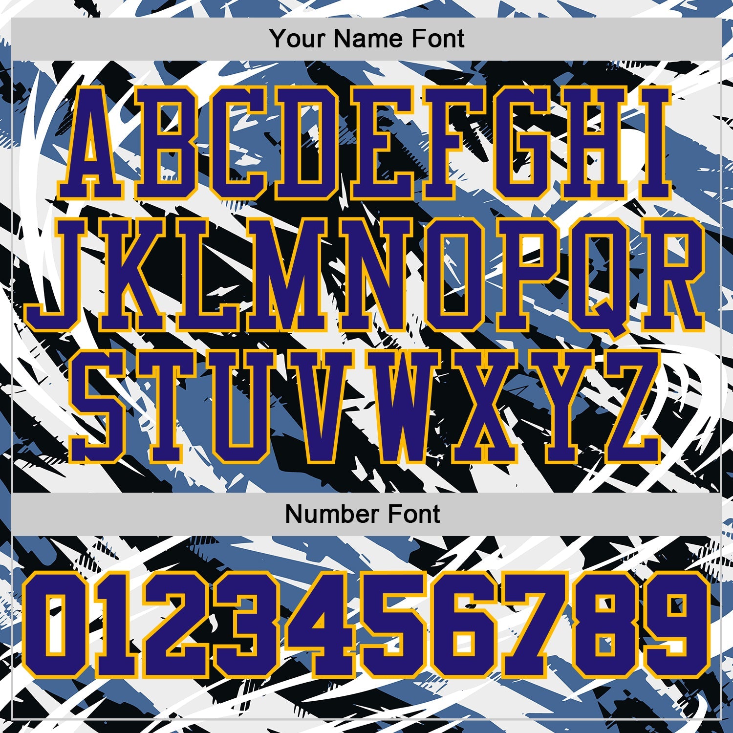 Custom Blue Dark Purple Black-Gold Brush Stroke Abstract Round Neck Sublimation Basketball Uniform Jersey view 4