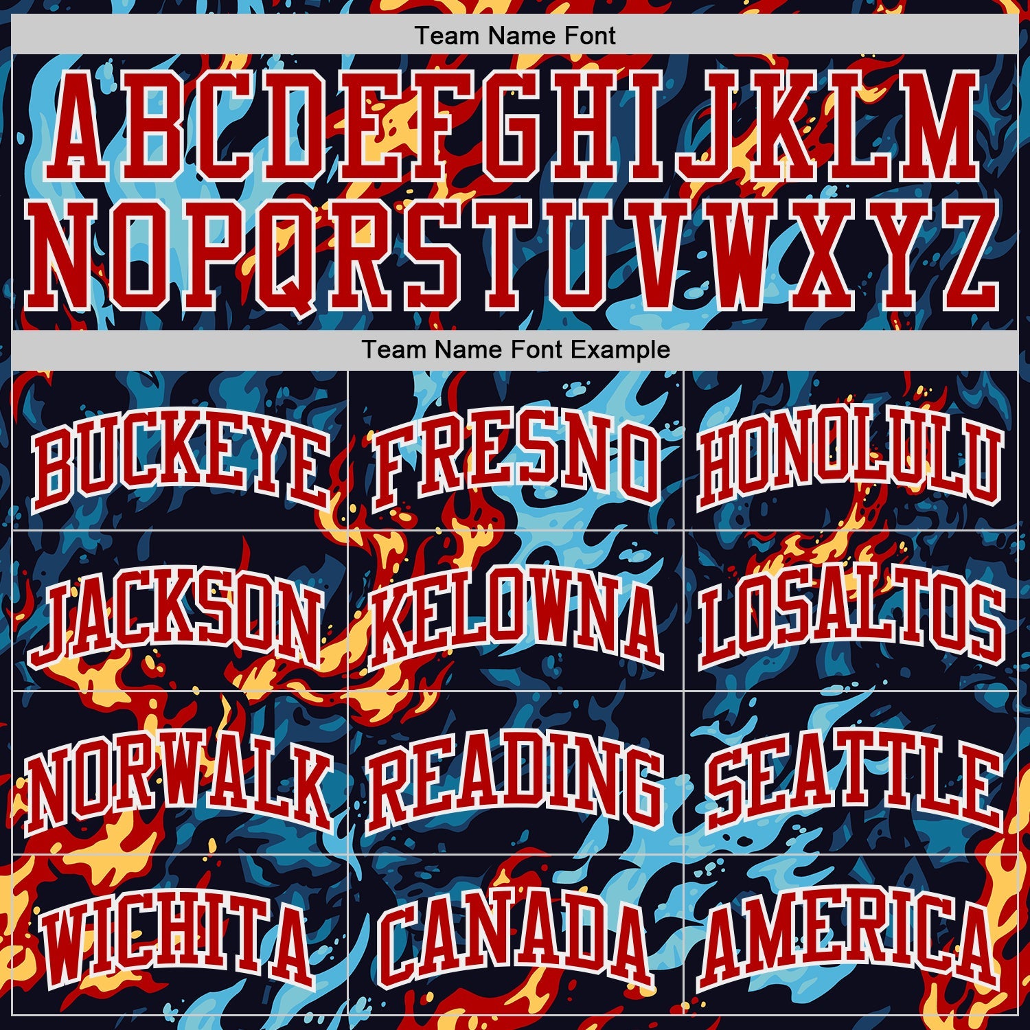 Custom Blue Red Yellow-White Irregular Fire Flames Round Neck Sublimation Basketball Uniform Jersey view 3