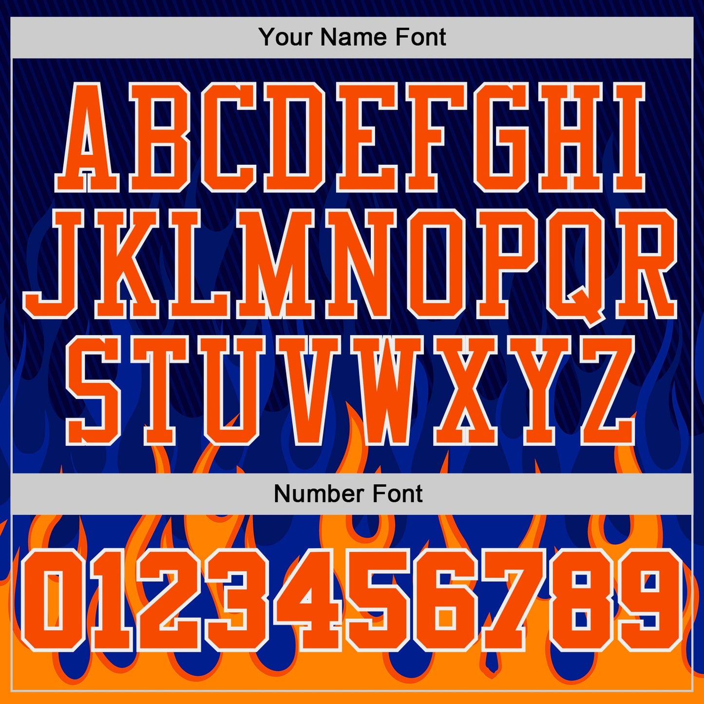 Custom Blue Orange-White Irregular Fire Flames Round Neck Sublimation Basketball Uniform Jersey view 4