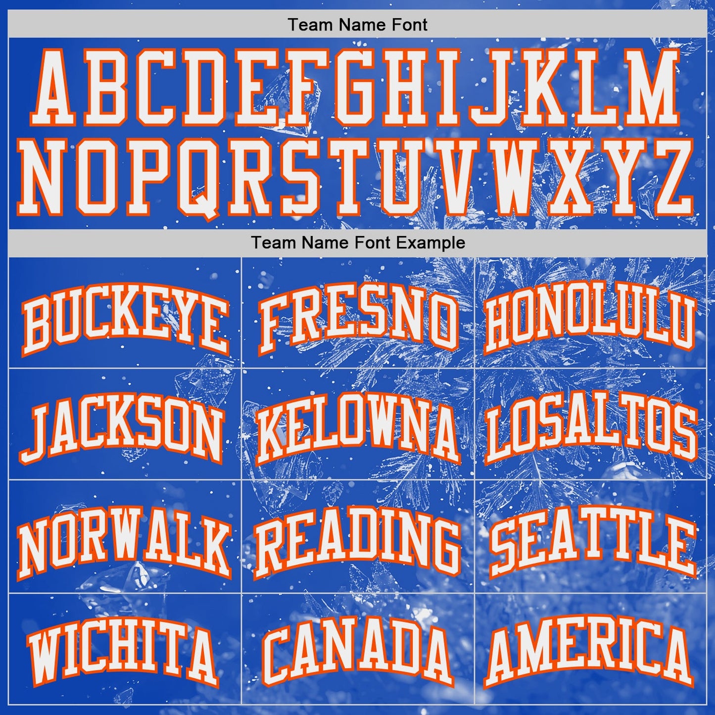 Custom Thunder Blue White Orange Black-Yellow Winter Snowflake Round Neck Sublimation Basketball Uniform Jersey view 3