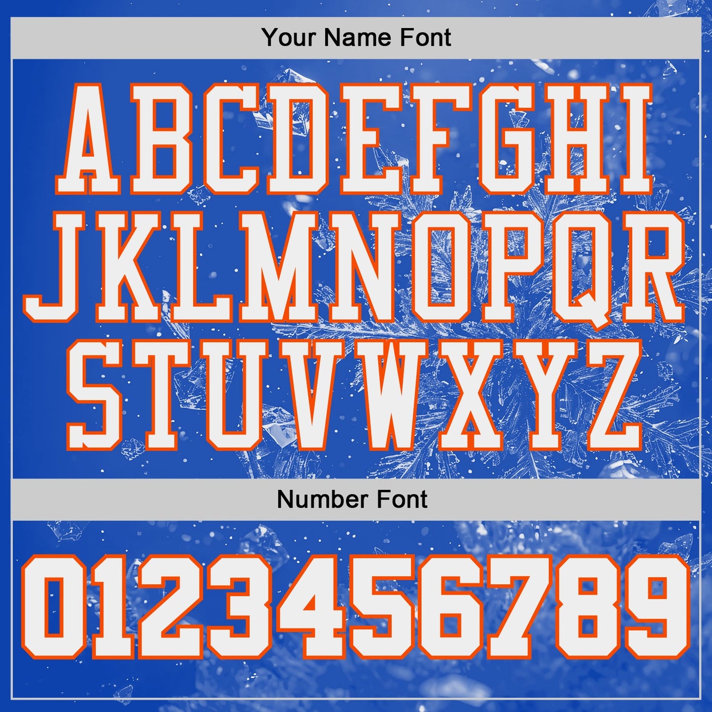 Custom Thunder Blue White Orange Black-Yellow Winter Snowflake Round Neck Sublimation Basketball Uniform Jersey view 4