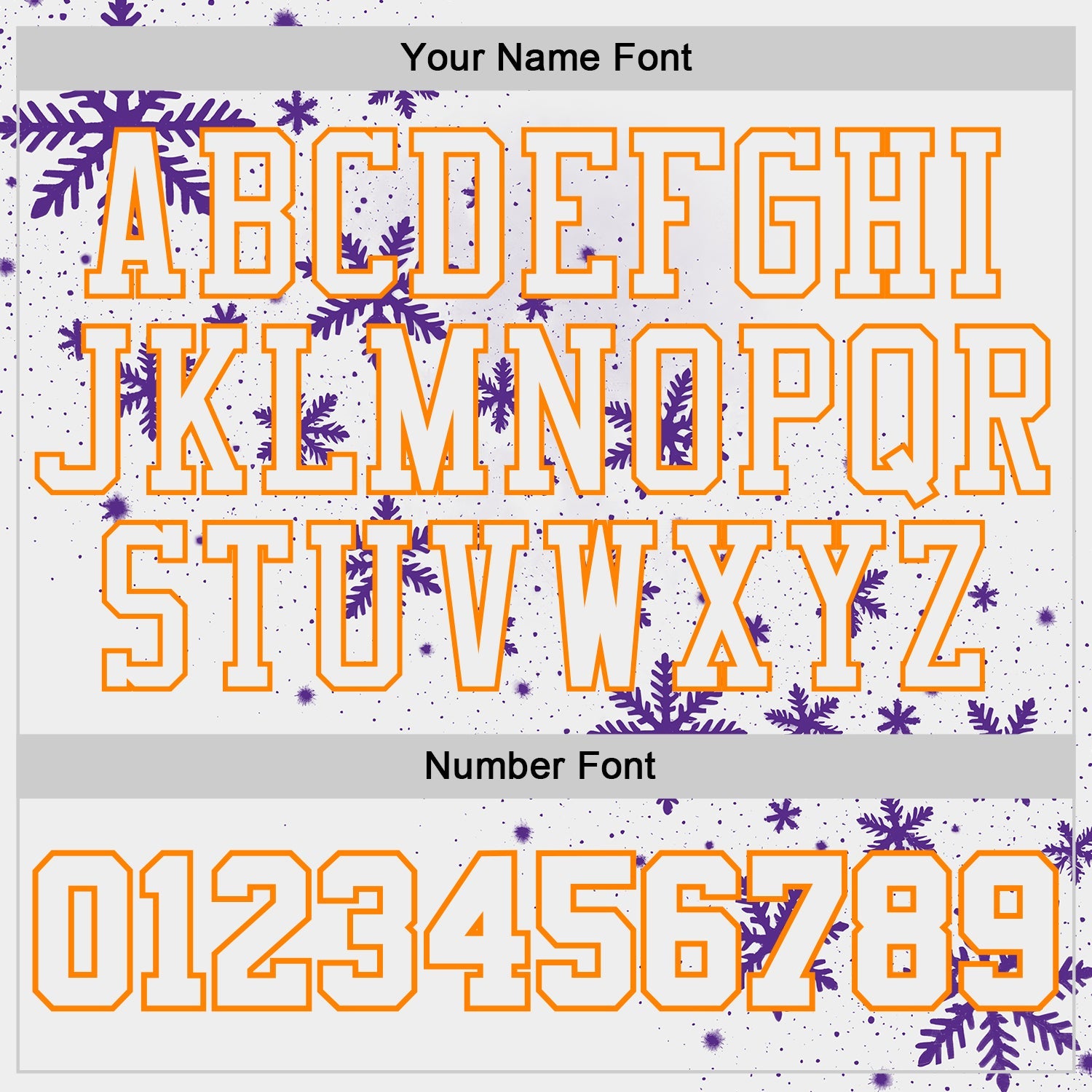 Custom White Purple-Bay Orange Winter Snowflake Round Neck Sublimation Basketball Uniform Jersey view 4