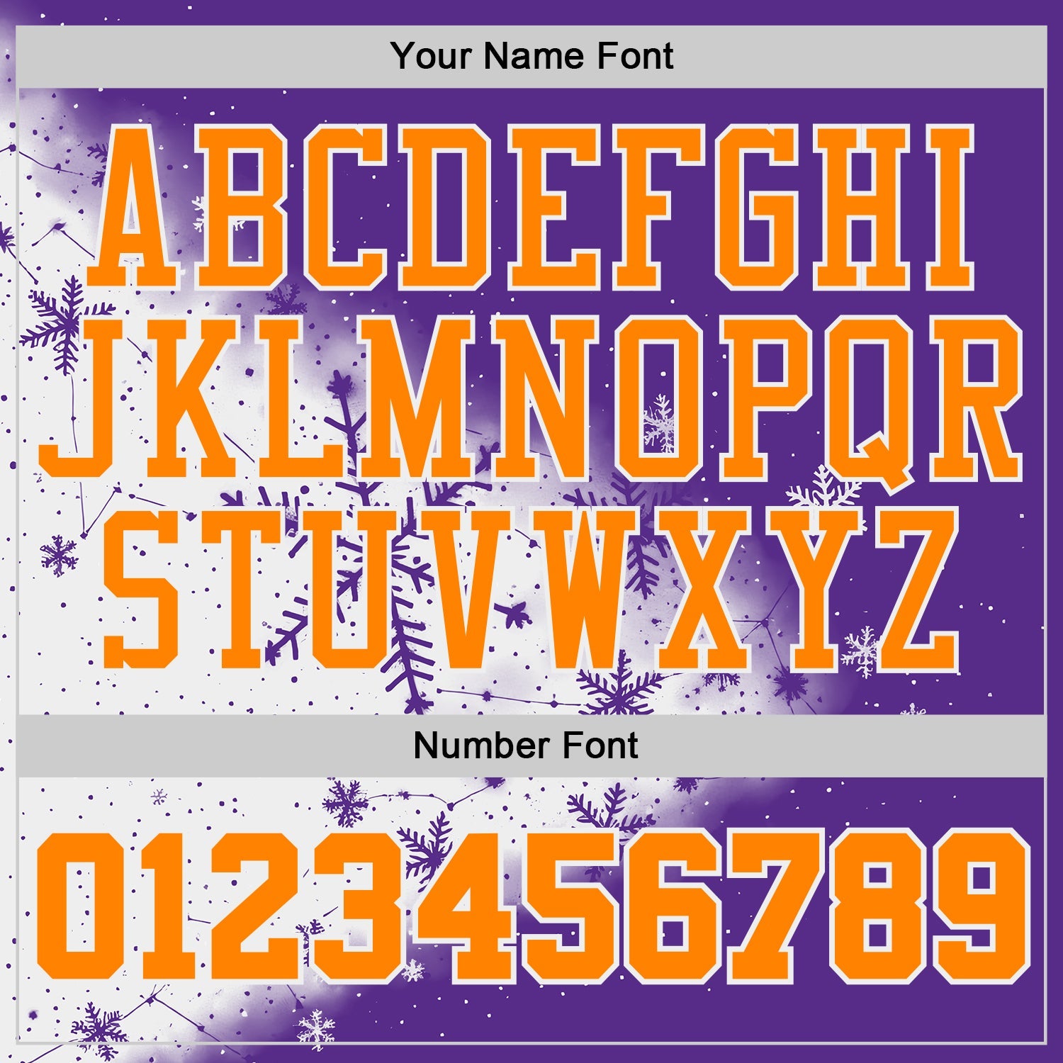Custom Purple Bay Orange-White Winter Snowflake Round Neck Sublimation Basketball Uniform Jersey view 4