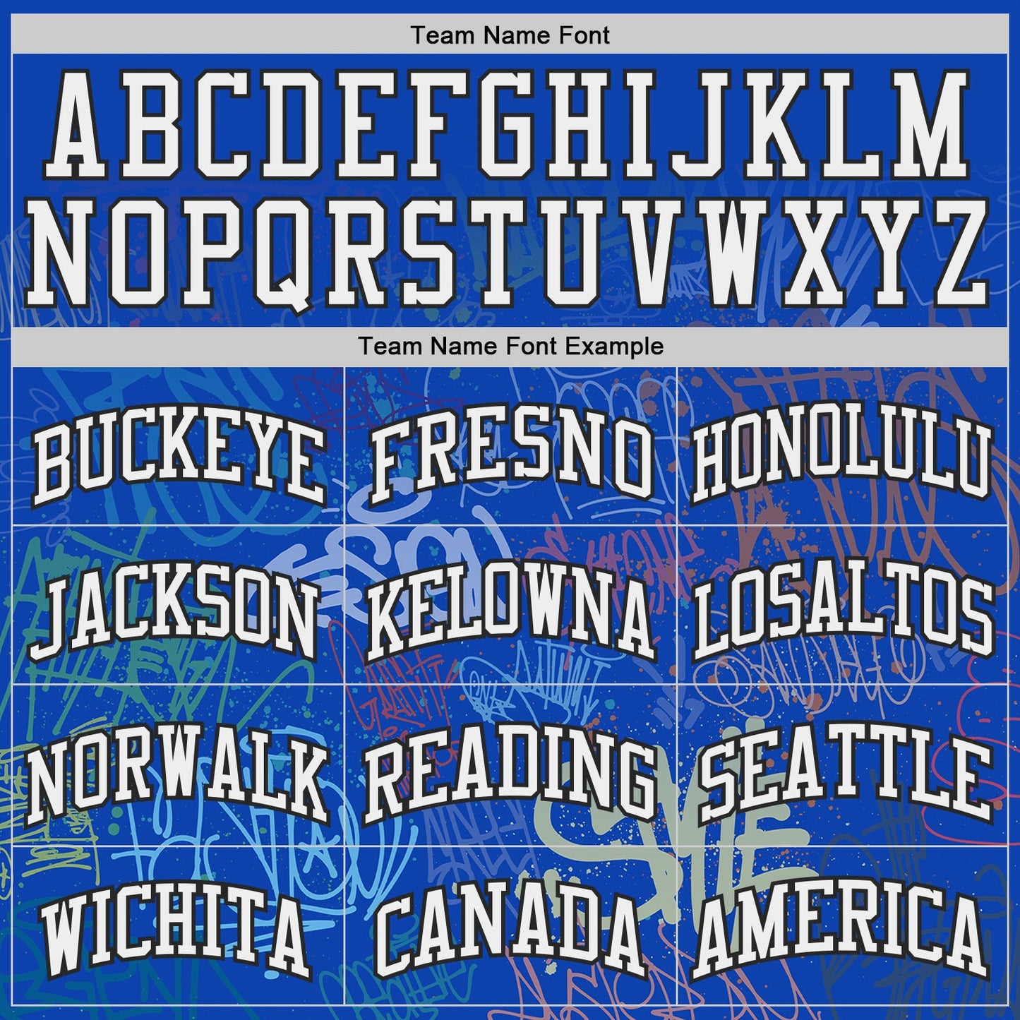 Custom Blue White-Black Hiphop Street Graffiti Round Neck Sublimation Basketball Uniform Jersey view 3