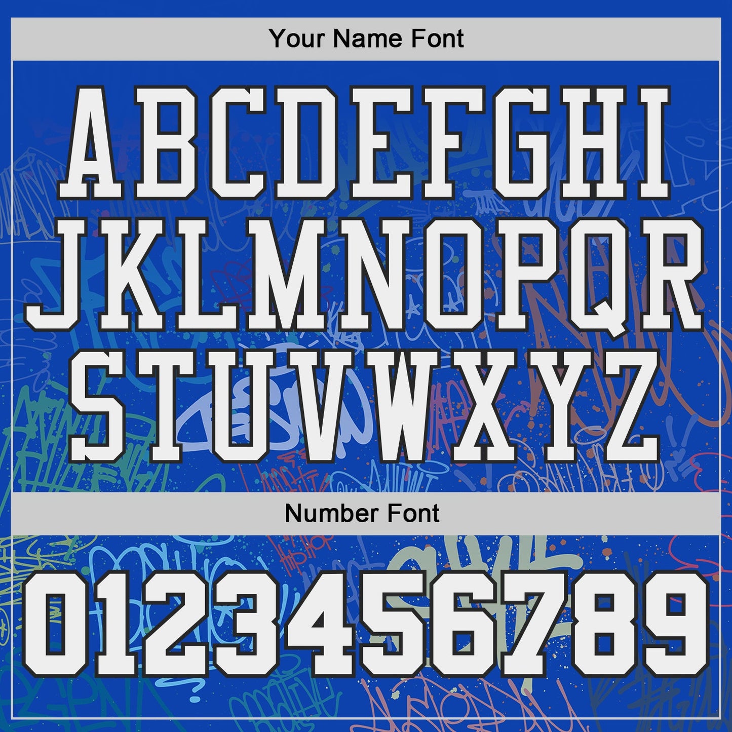 Custom Blue White-Black Hiphop Street Graffiti Round Neck Sublimation Basketball Uniform Jersey view 4