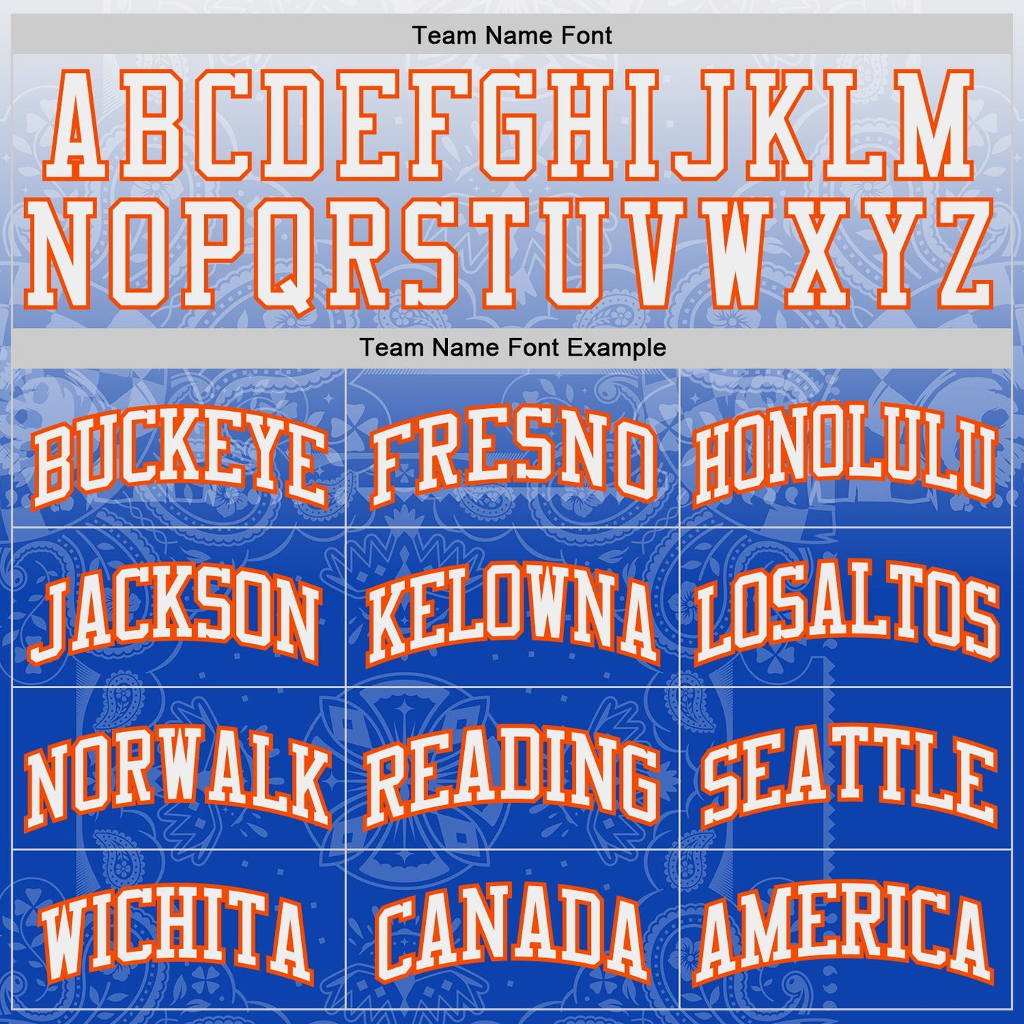Custom Blue White Orange Black-Yellow Gradient Bandana Paisley Round Neck Sublimation Basketball Uniform Jersey view 3