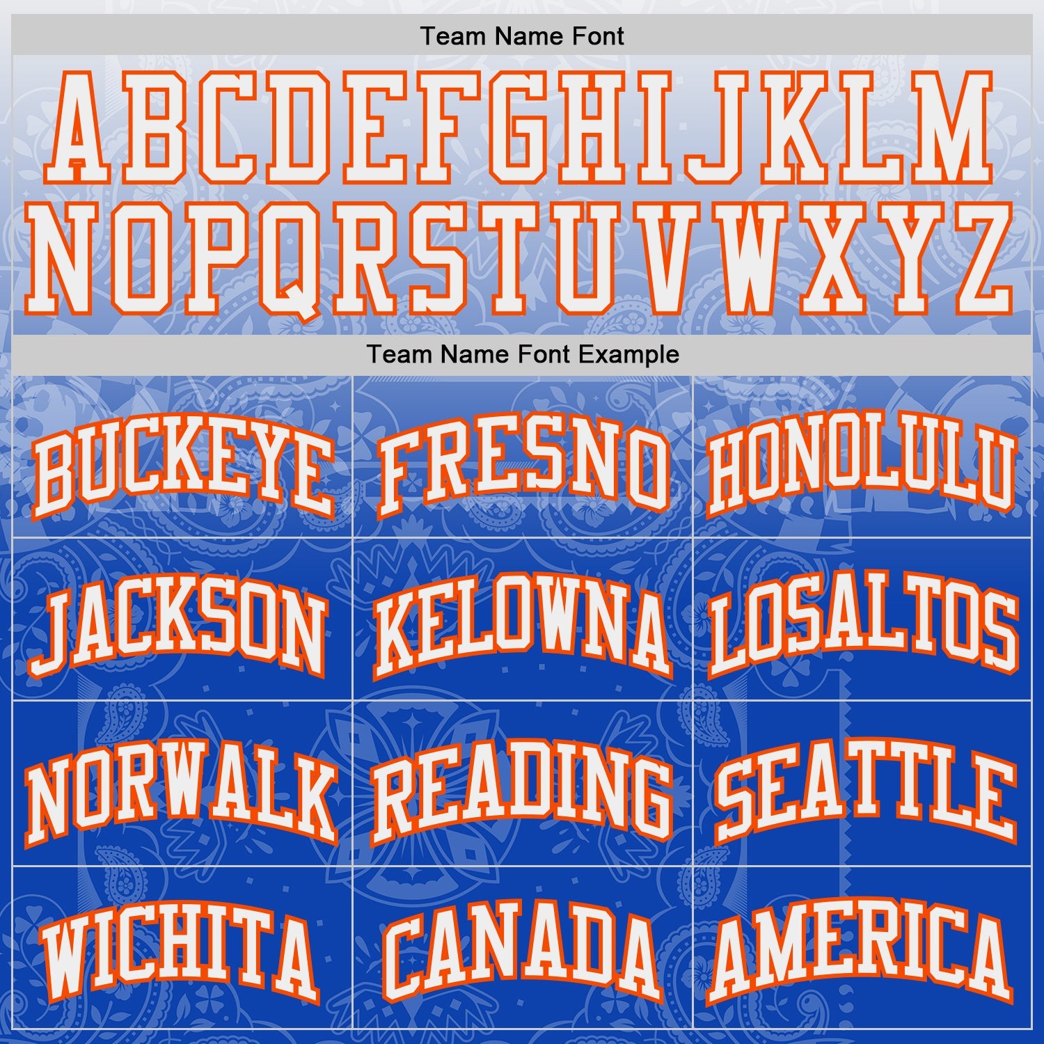 Custom Blue White Orange Black-Yellow Gradient Bandana Paisley Round Neck Sublimation Basketball Uniform Jersey view 3