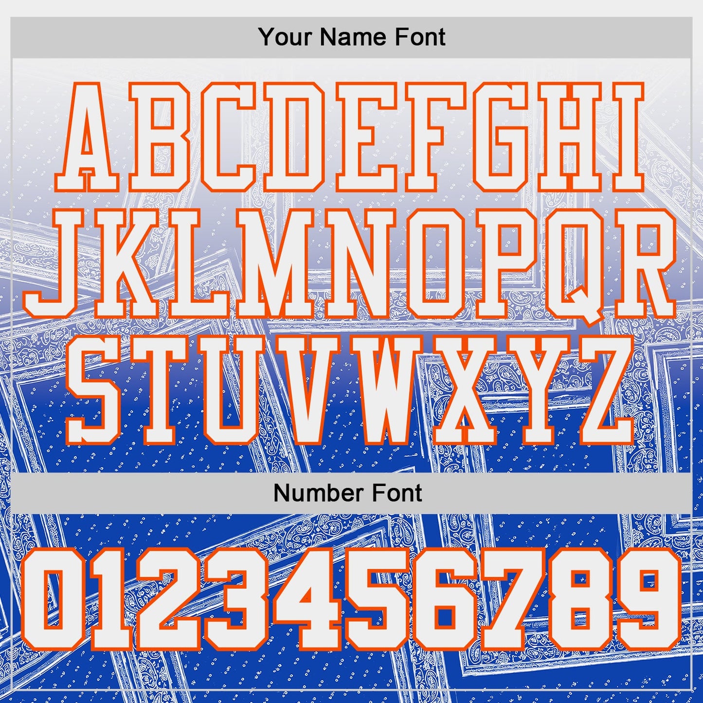 Custom Blue White Orange Black-Yellow Gradient Bandana Paisley Round Neck Sublimation Basketball Uniform Jersey view 4