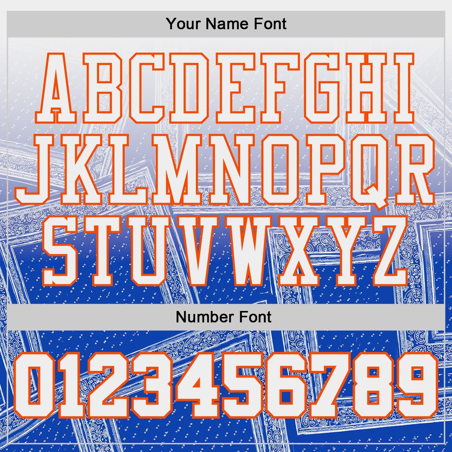 Custom Blue White Orange Black-Yellow Gradient Bandana Paisley Round Neck Sublimation Basketball Uniform Jersey view 4
